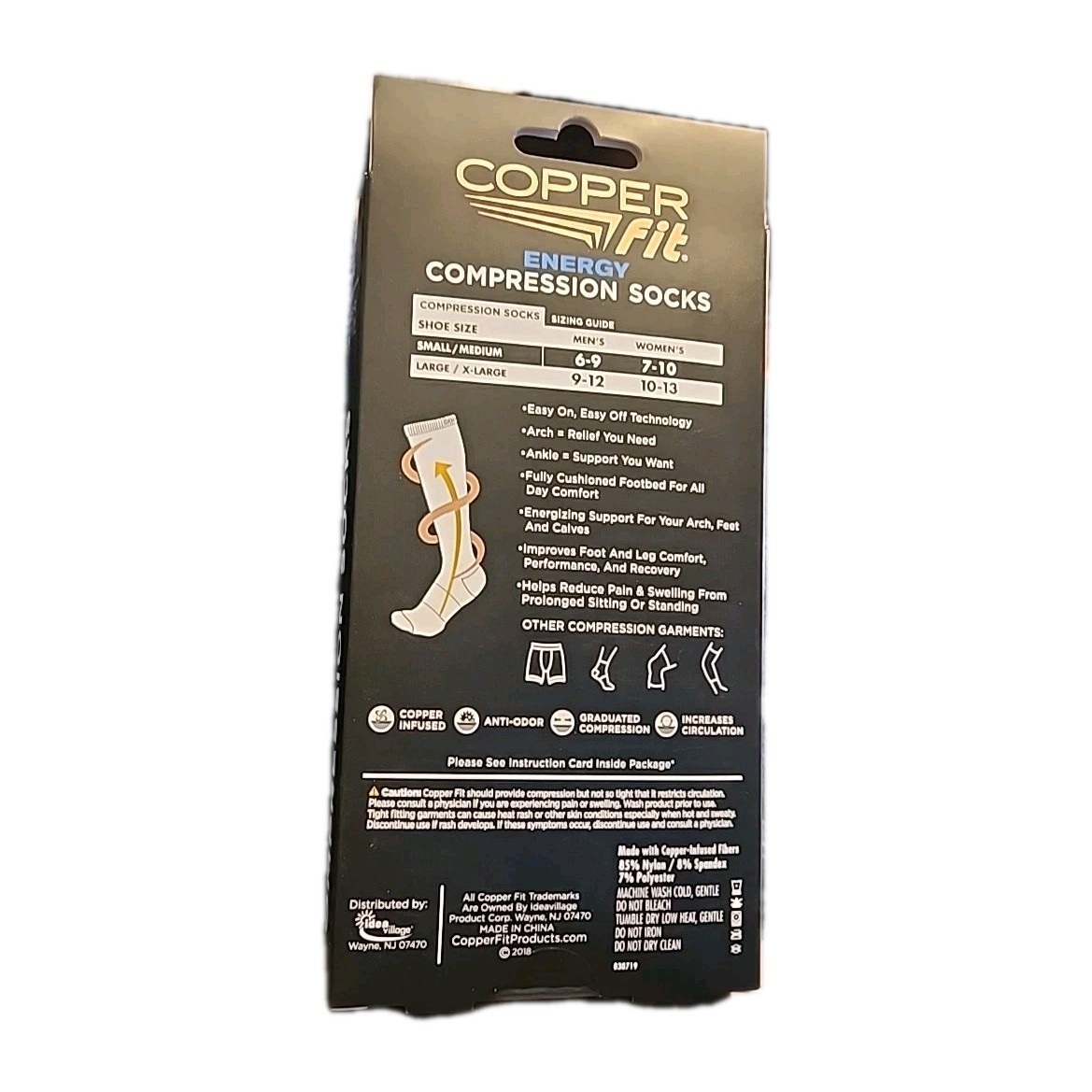 NWB. Copper Fit Energy Compression Socks Large and XL, Men and Women.