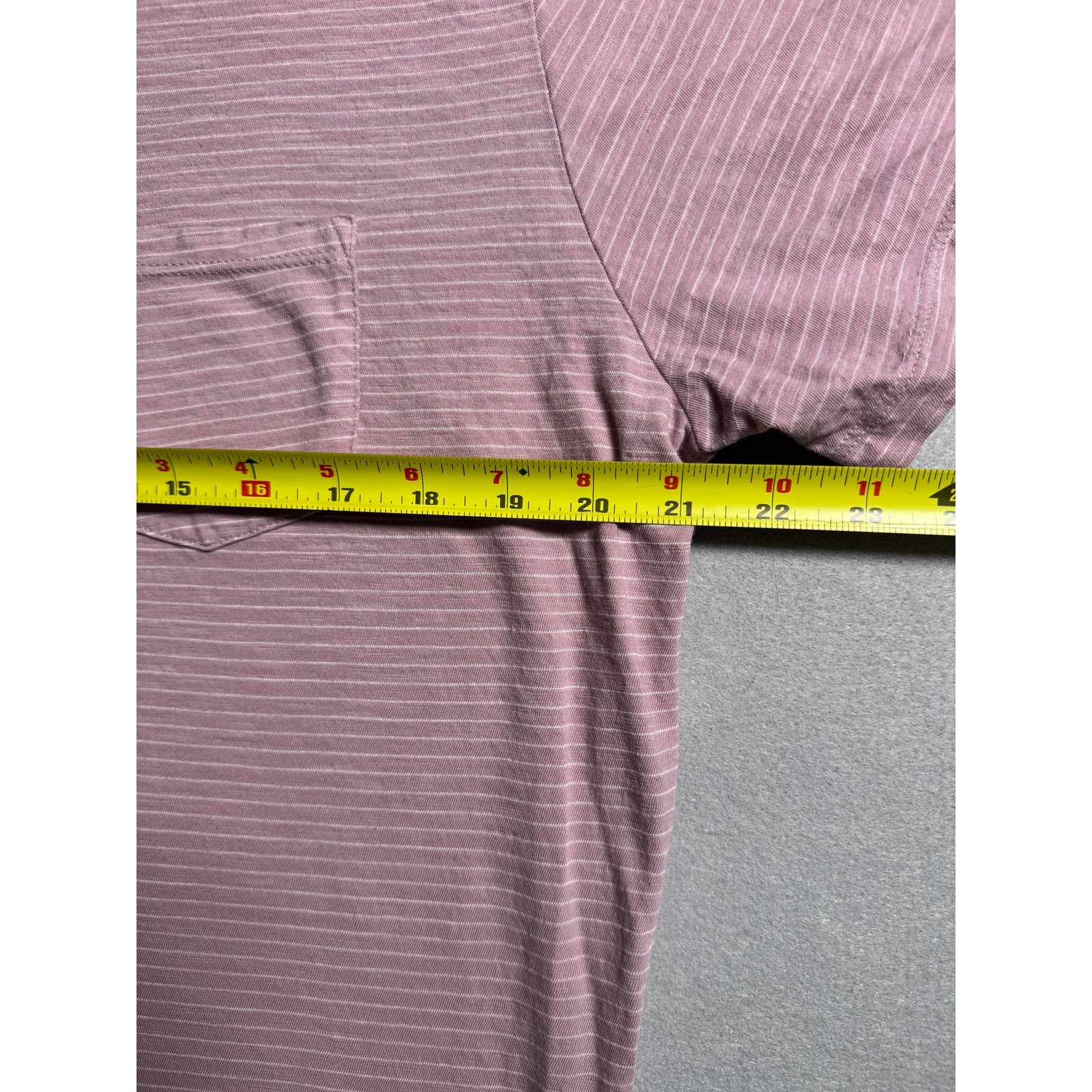 Marine Layer Pink and White Striped Crewneck Pocket T-Shirt Mens Size M/L