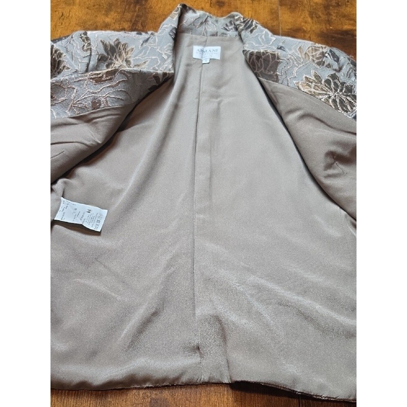 ARMANI COLLEZIONI | Metallic Floral Brocade Italy Structured Blazer Jacket | 14