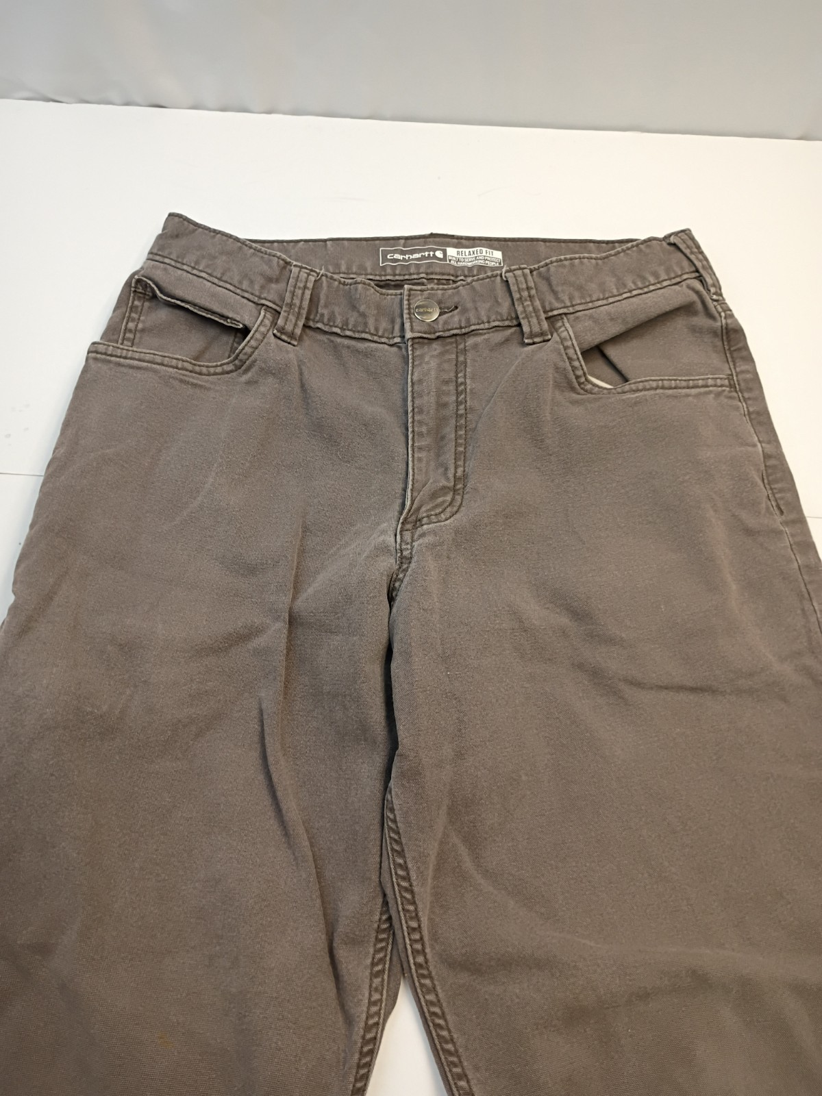 Carhartt Relaxed Fit Brown Work Pants Canvas Mens SZ 31×34 B342!