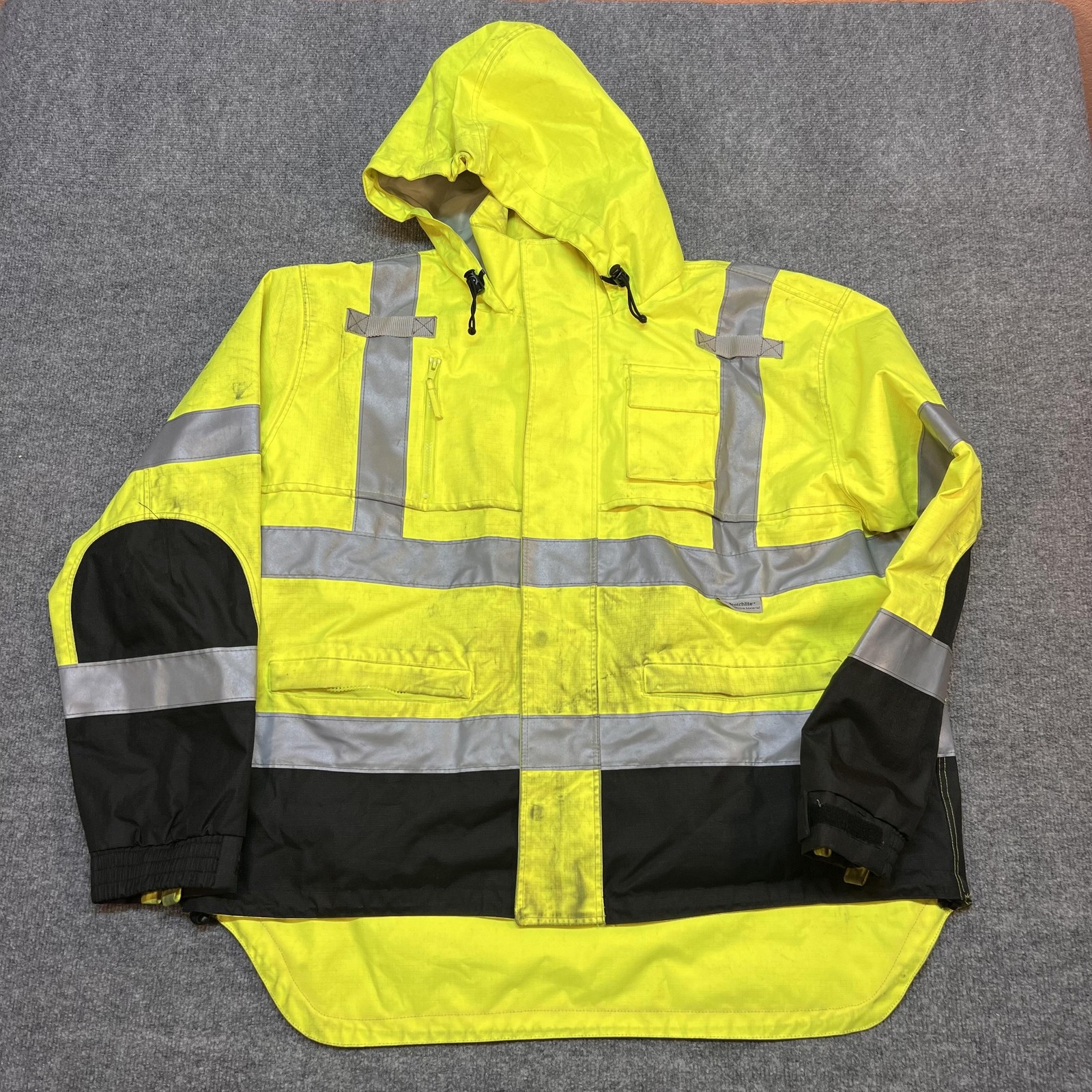 Radians Jacket Mens XL Yellow Hi Vis Hooded Insulated Reflective RW32-3Z1Y