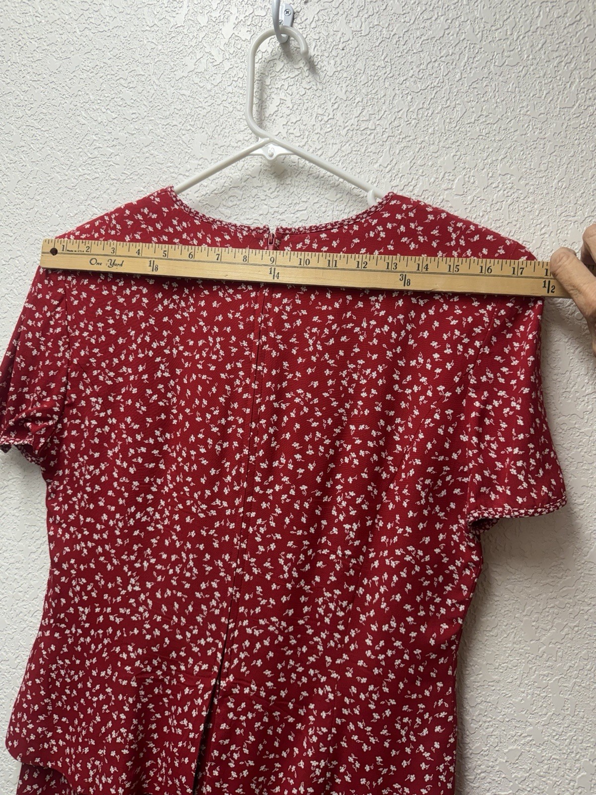 Talbots Sz 10 P Faux Two Piece Career Cocktails Red White Floral Midi Dress
