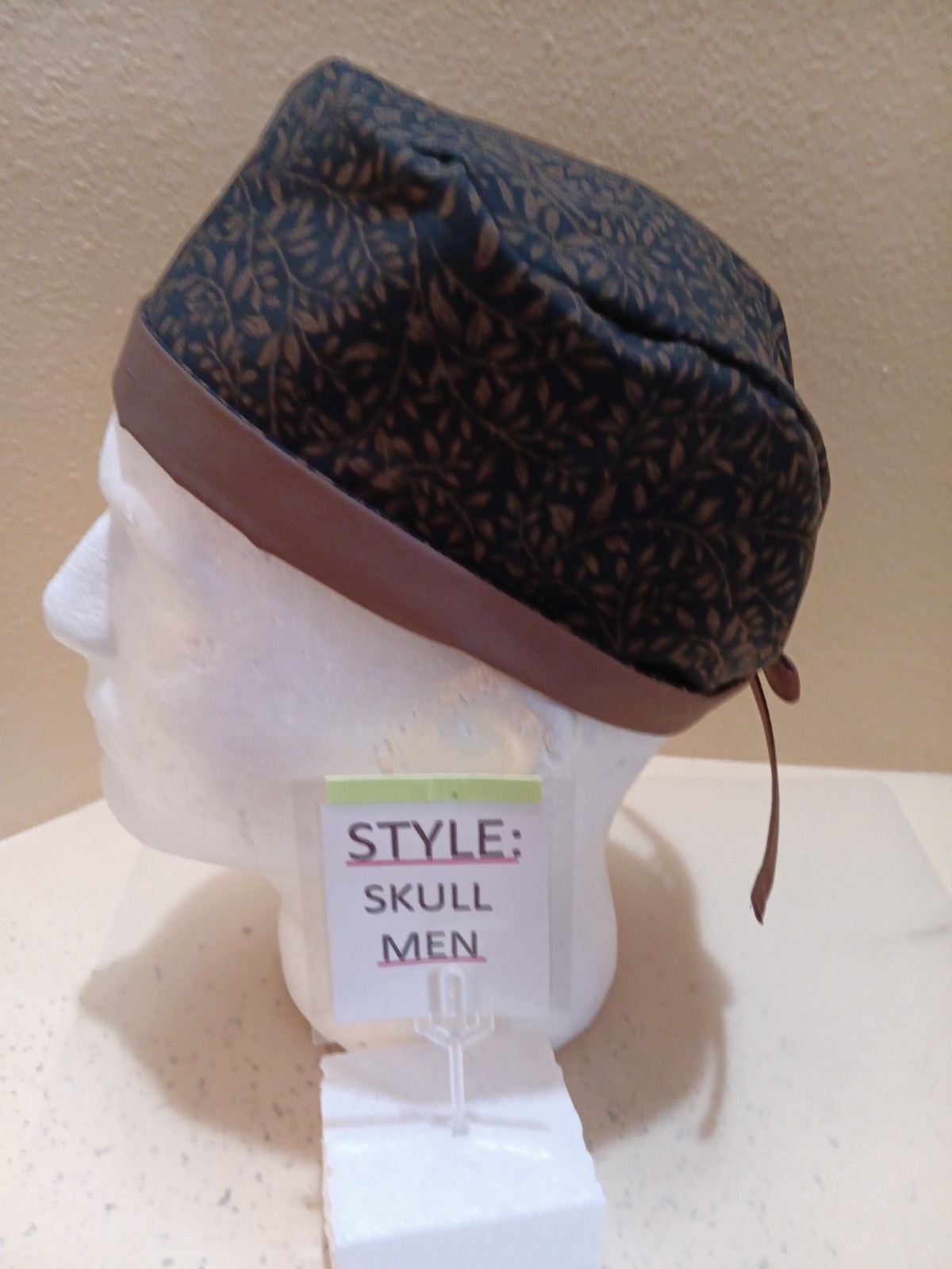 Autumn Vines Men’s Skull/Chemo Surgical Scrub Hat/Cap Handmade