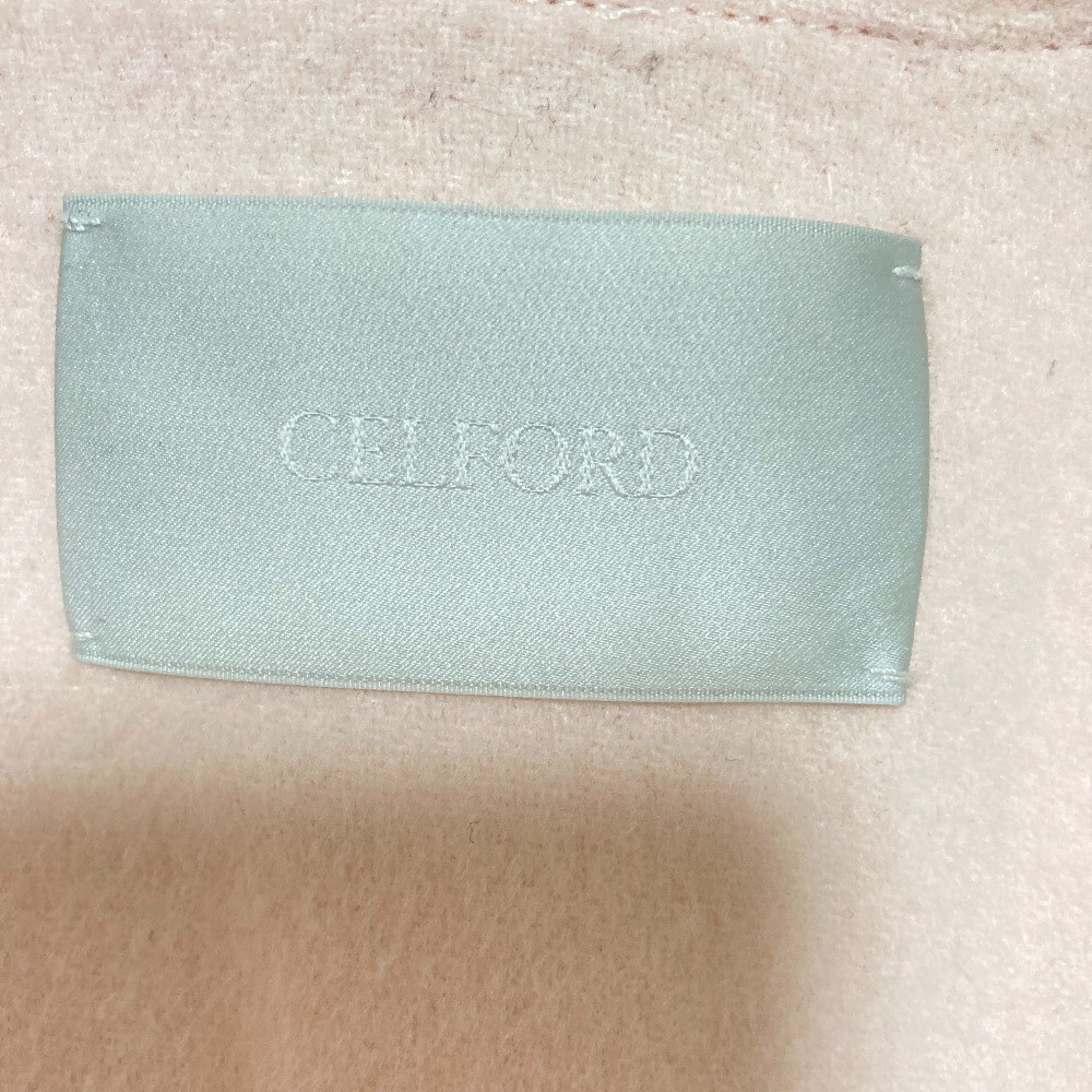 CELFORD Belted Collarless Coat CWFC225069 Size 36 Pink Women USED