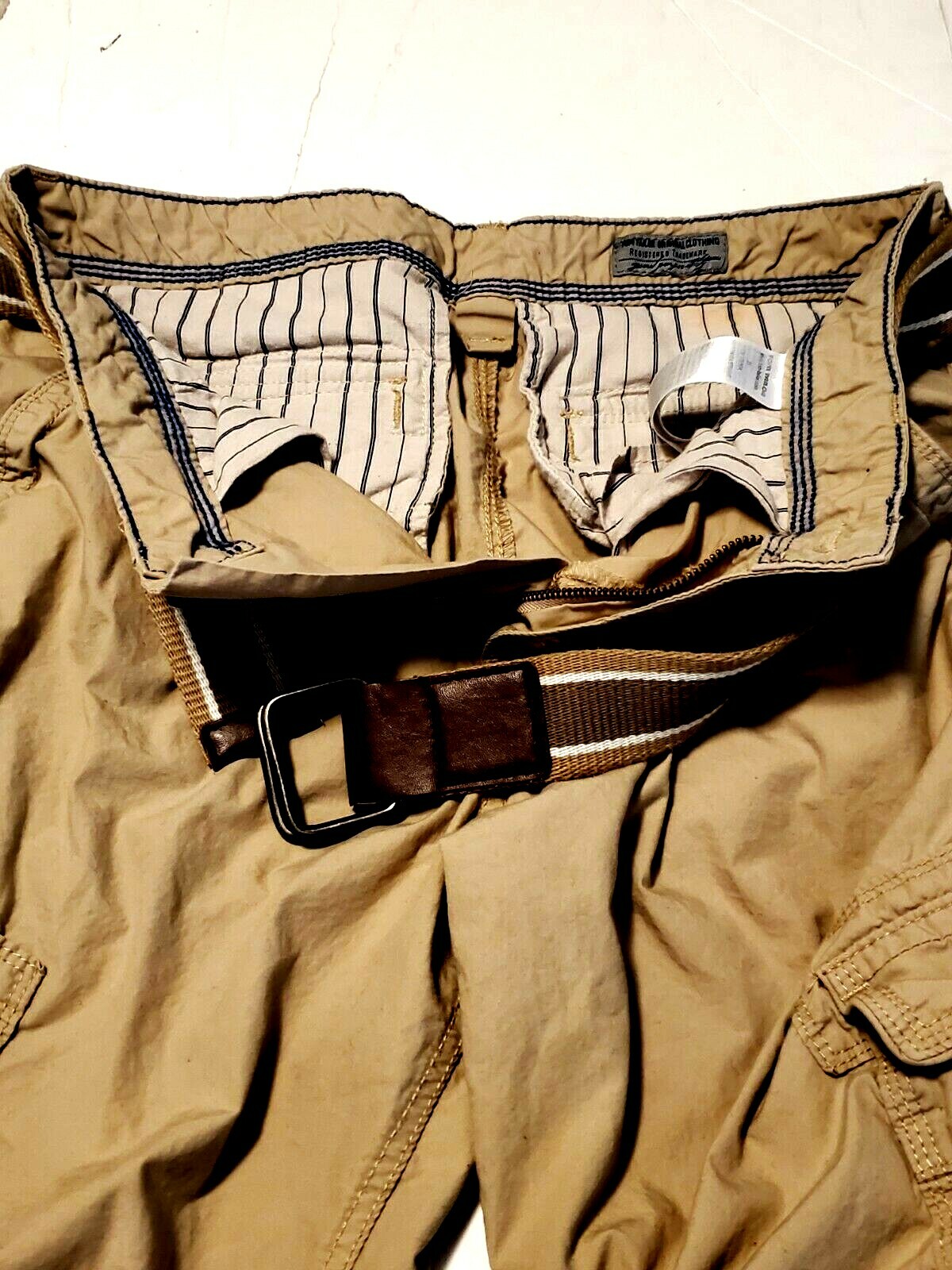 Tom Tailor Belted Cargo Shorts 100% Baumwolle Cotton Sz 33