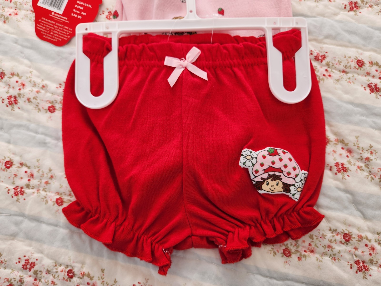 NWT STRAWBERRY SHORTCAKE 3M, 6M & 9M BABY 3-PC SET