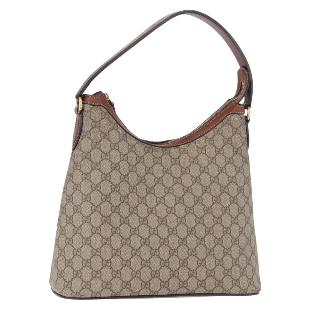 GUCCI GG Supreme Shoulder Bag PVC Beige Gold 414930 Auth ep14713