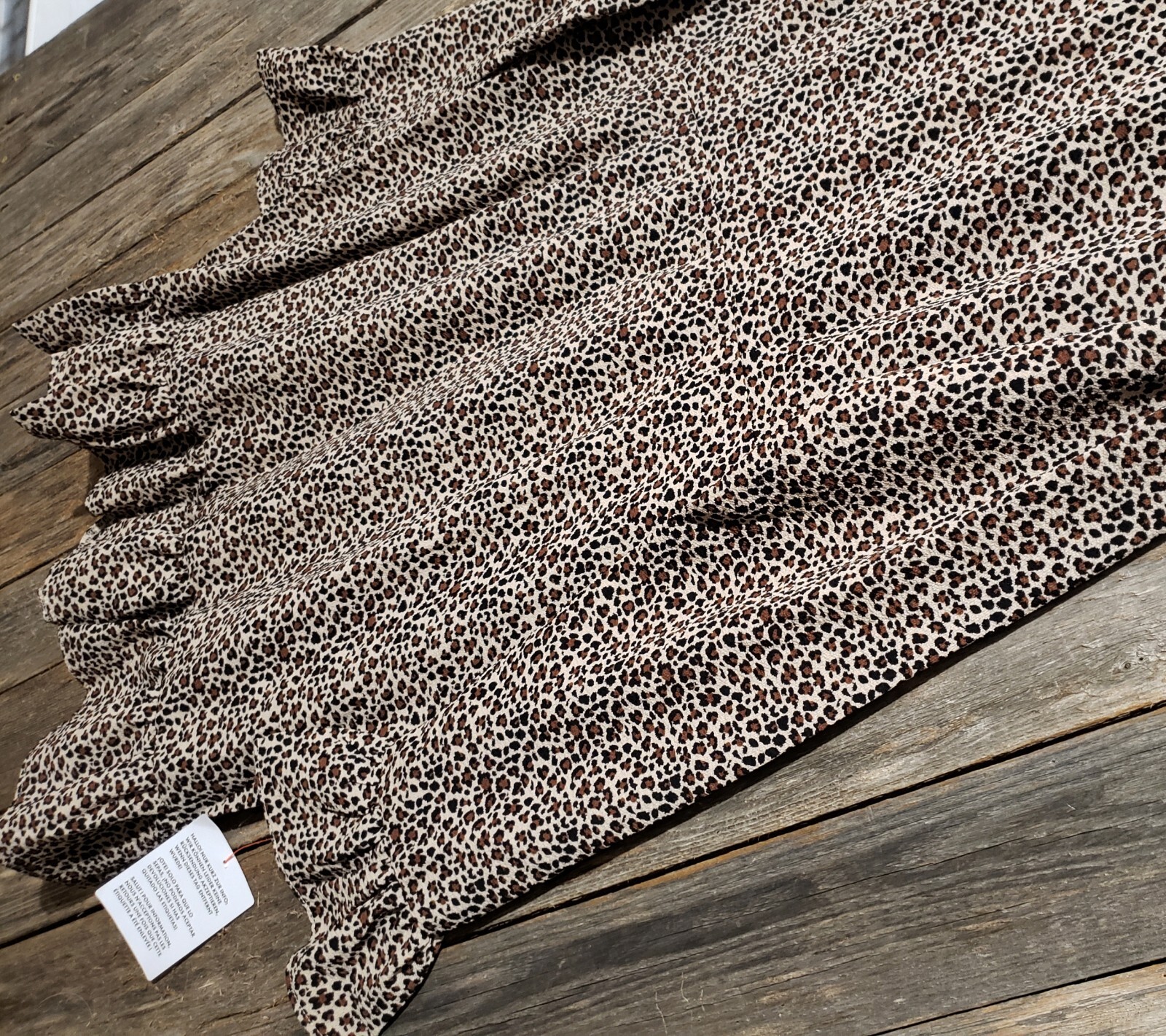 NEW Asos 10 Dress Animal Ruffle Mini Beige Black Boho Grunge Edgy Punk Indie Mod