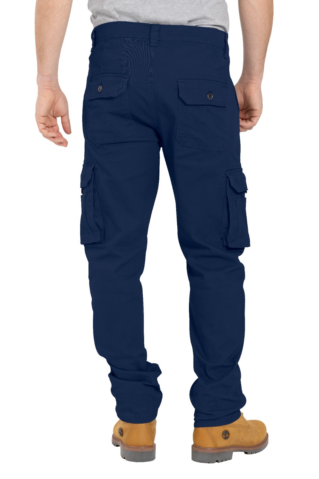 Men’s Heavy Duty Workwear Trouser Stretch Utility Pocket Flex Cargo Full Pants