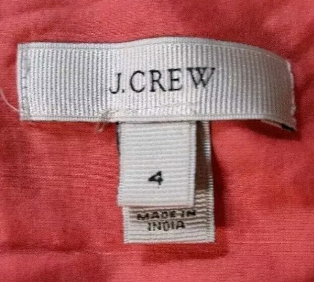 J Crew Button Up Shirt Womans Size 4 Coral Long Sleeves