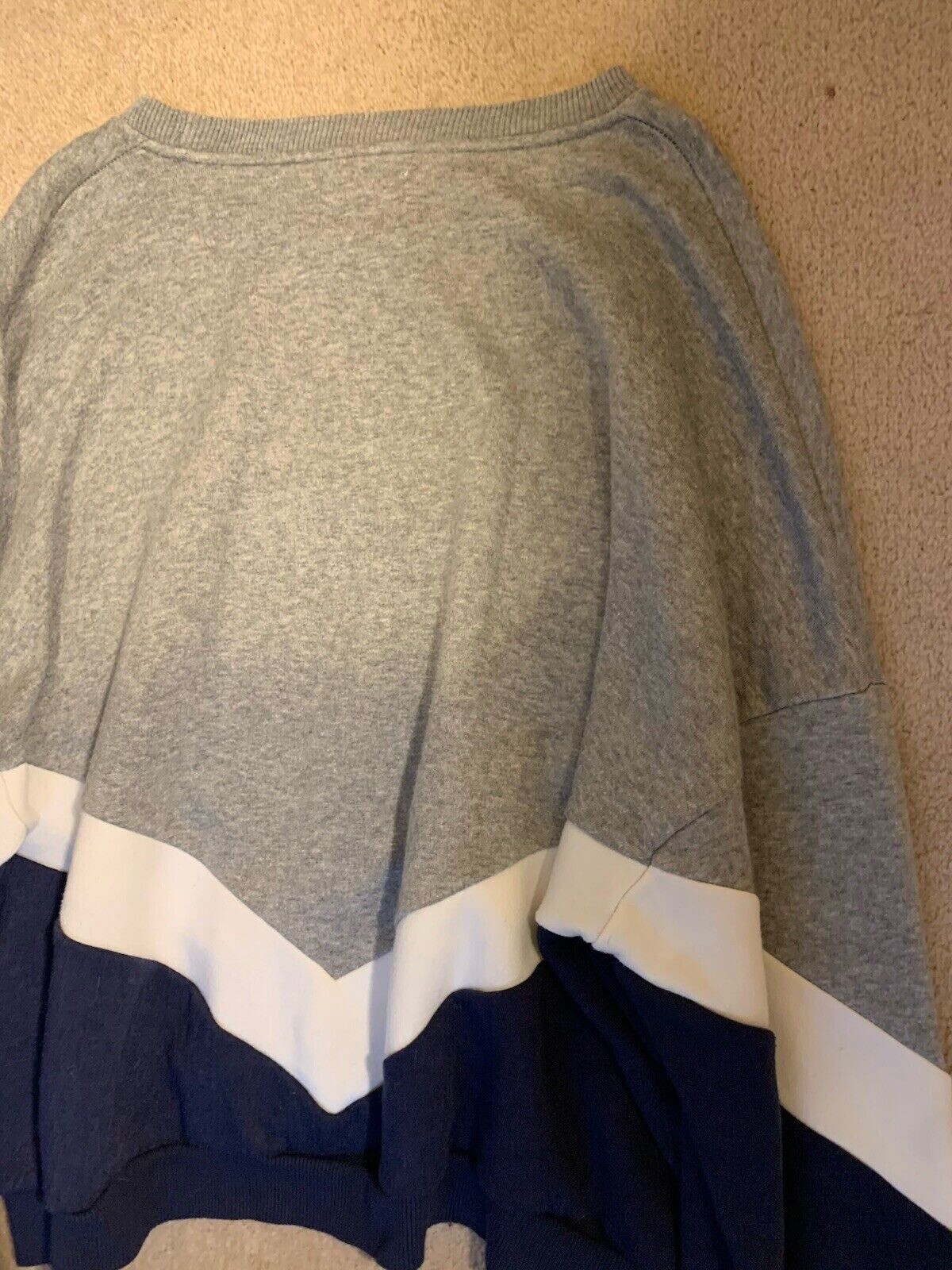 Pull & Bear Sweatshirt Womens Size Medium Grey White Blue Pullover Free ReturnS