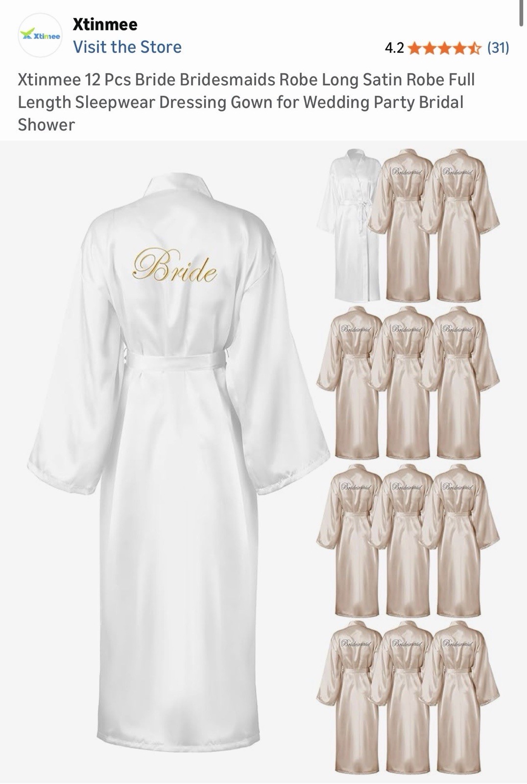 12 Pcs Bridesmaid Kimono Robe sets Bride Silky Wedding Day Bathrobe with Lace