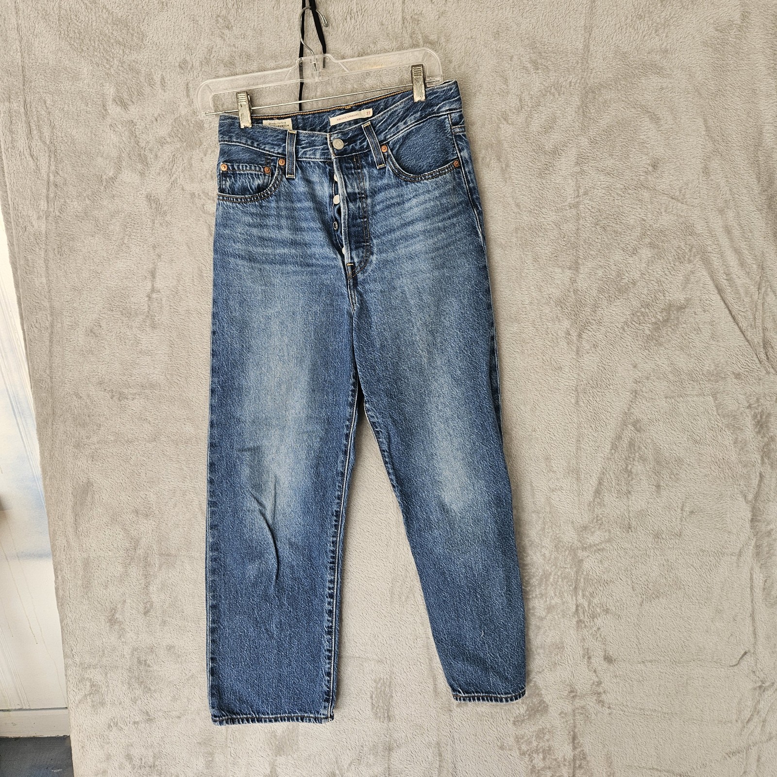 Levis Big E Ribcage Straight Ankle Jeans Women’s Size 27×27 (Actual 27×27) Blue