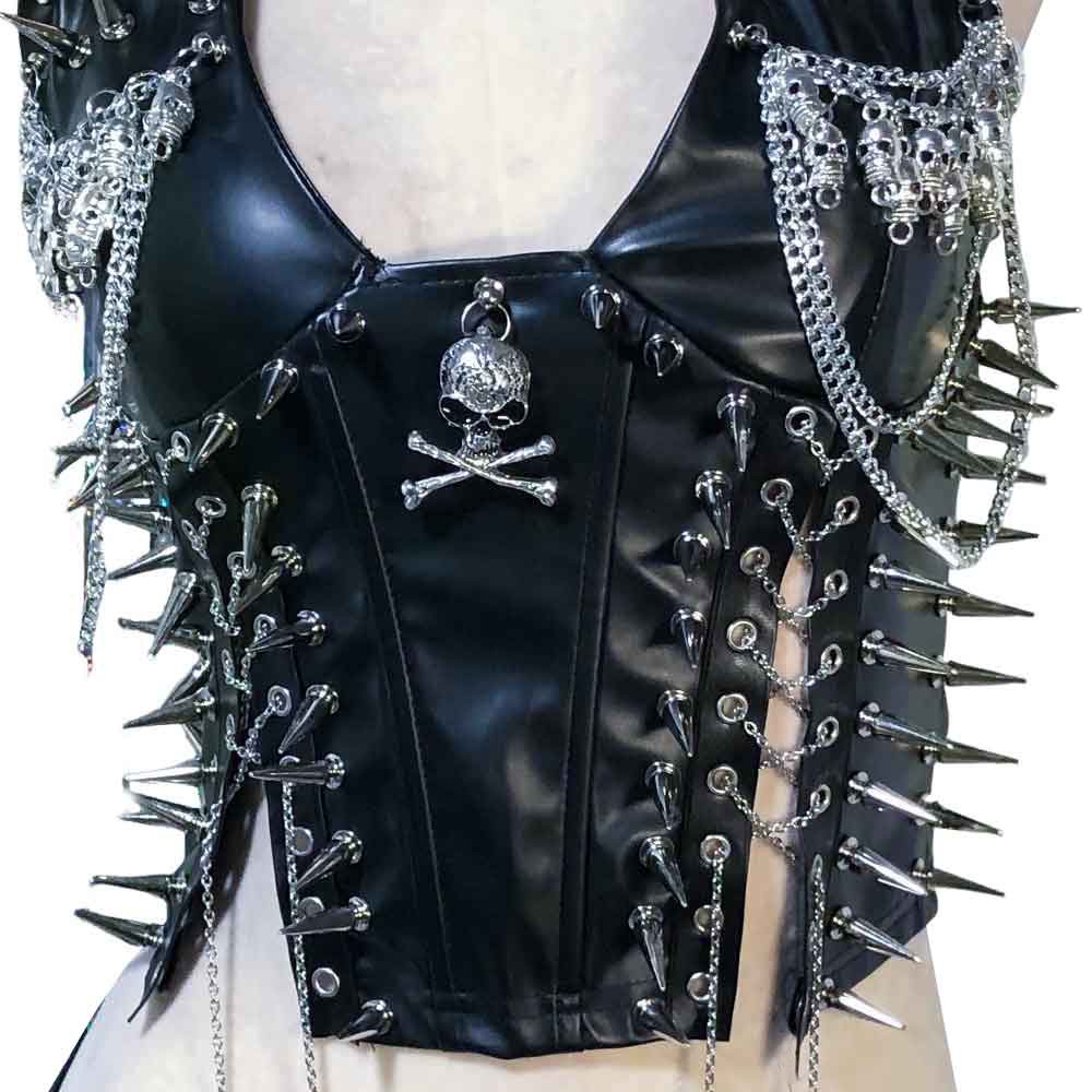 Goth Tops Cyber Gothic Tank Grunge Spiked Y2K Emo Clothing Punk Rock Clothes