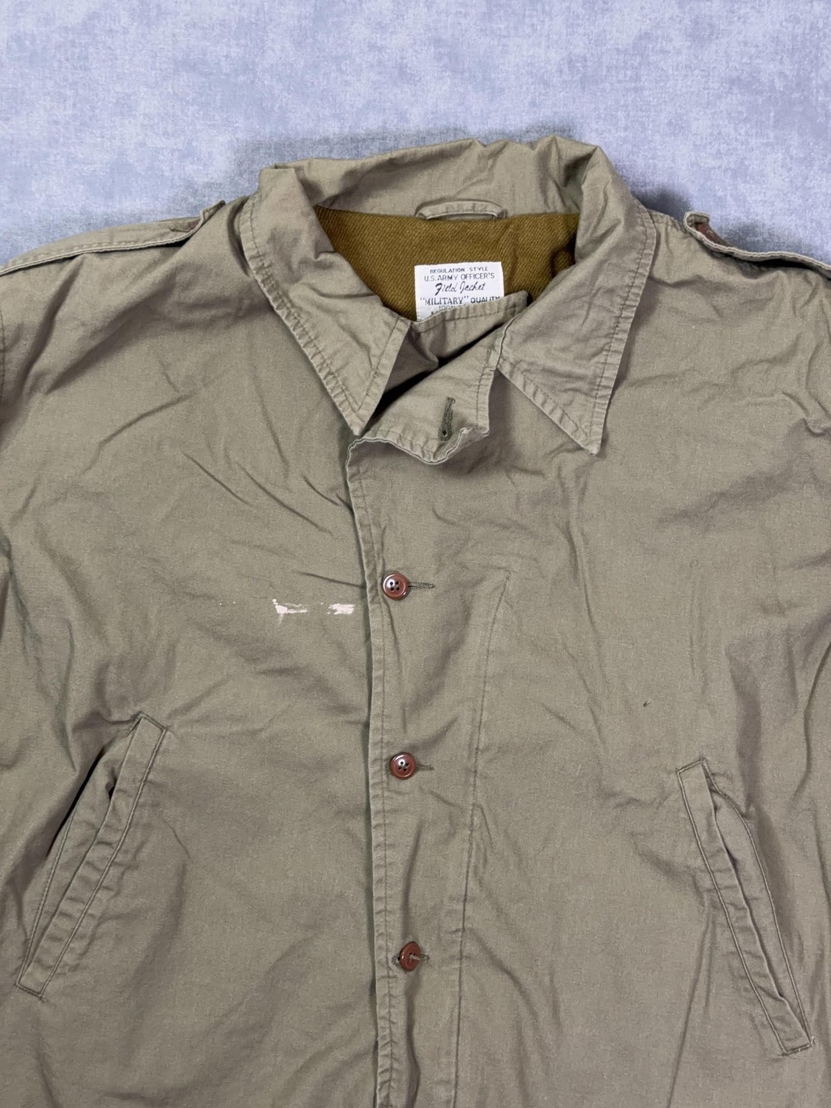 Mil-Tec Jacket Mens 46 Green Field Military Cotton Canvas Lined Button Pockets