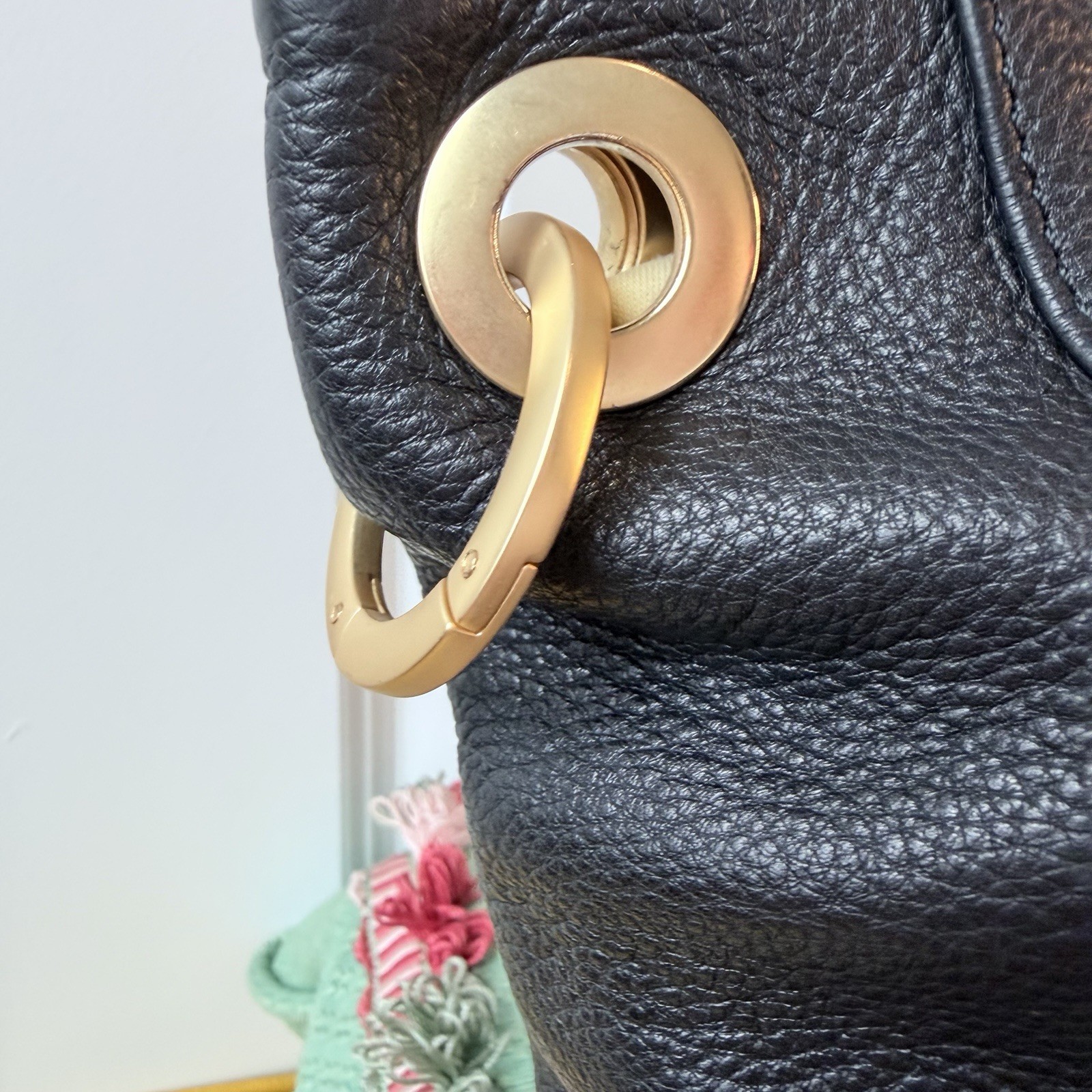 Hammitt Daniel Black Medium Satchel With Gold Studs & Detachable Crossbody Strap