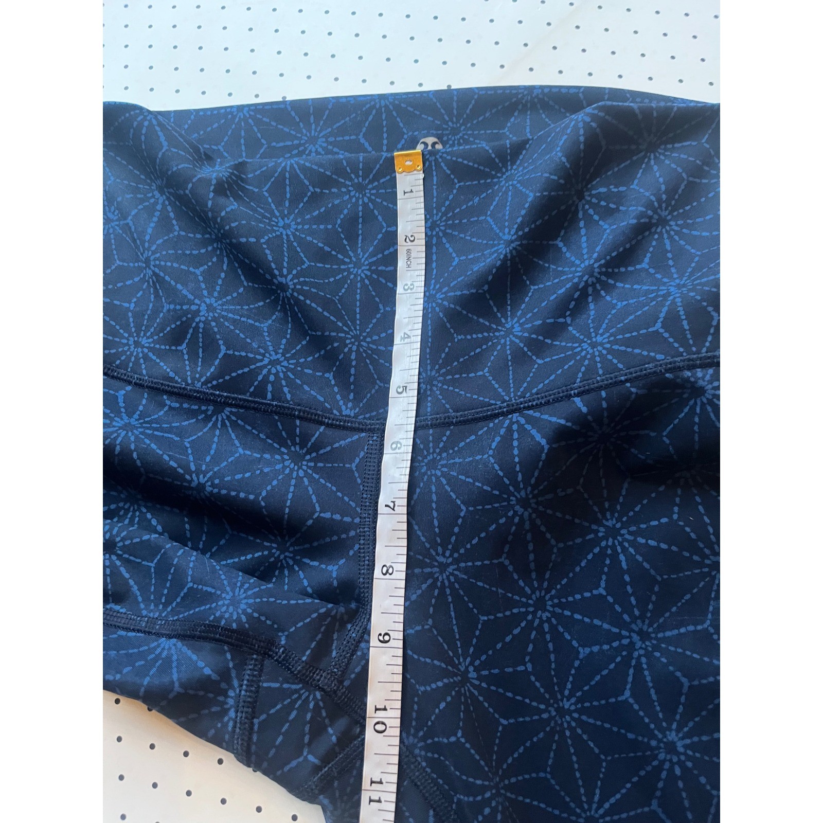 Lululemon Navy Blue Geometric Print High Rise Full Length Leggings 28 Inseam