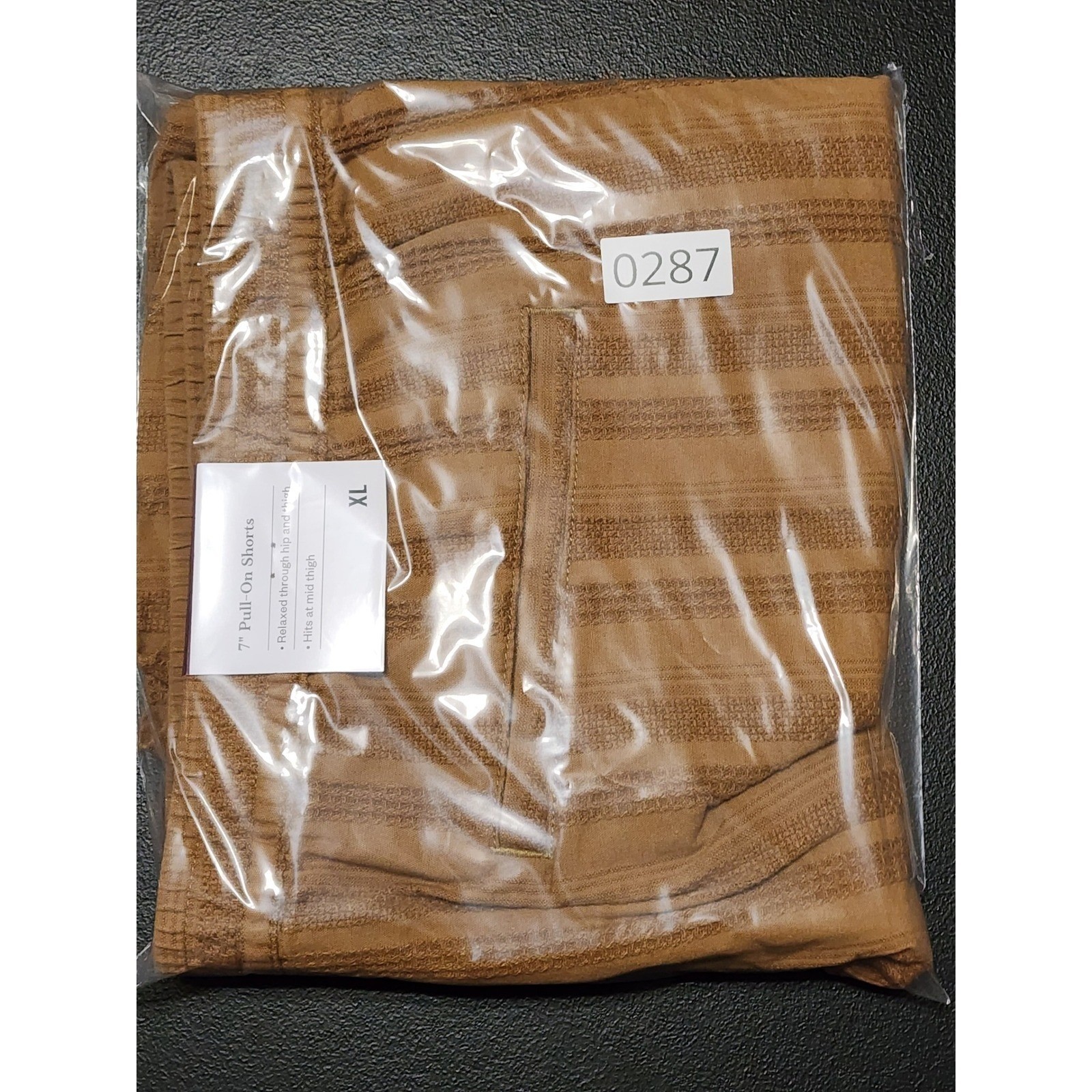 Goodfellow & Co Pull-On Shorts Textured Stripe XL Brown
