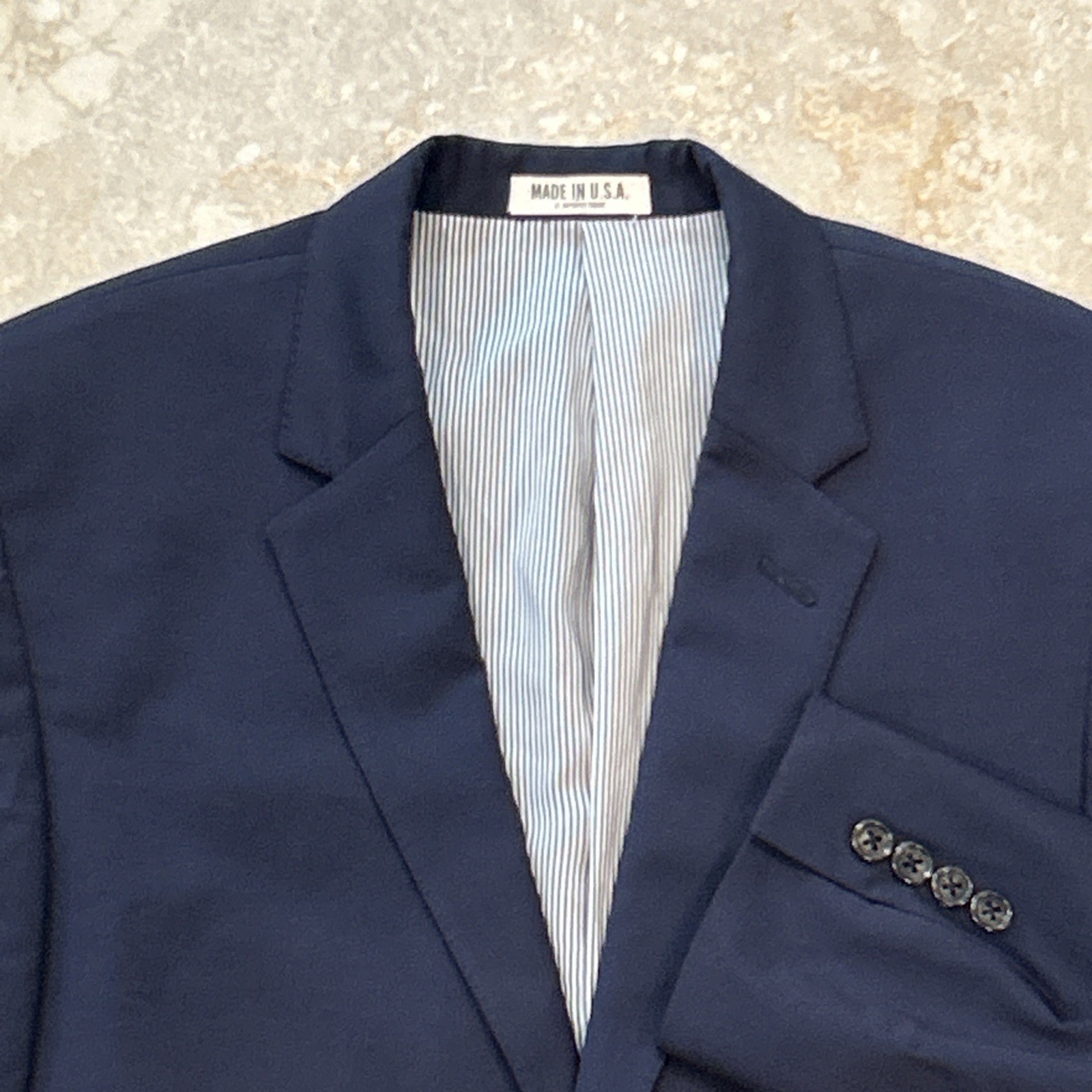 Todd Snyder Mayfair Fit Blazer Men 40L Navy Blue 2 Button Wool Sport Coat Jacket