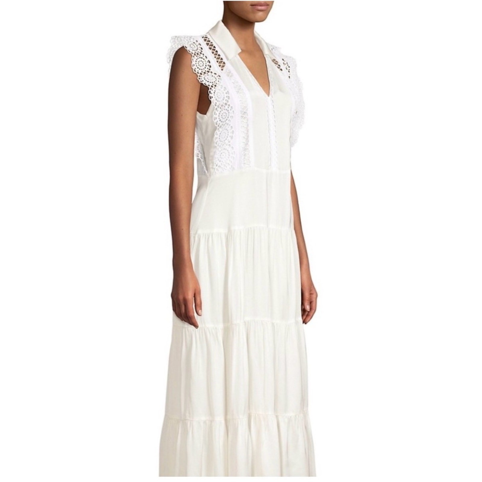 Sandro Paris Maxime Lace-Trim Maxi Dress Size FR 40/ US 8