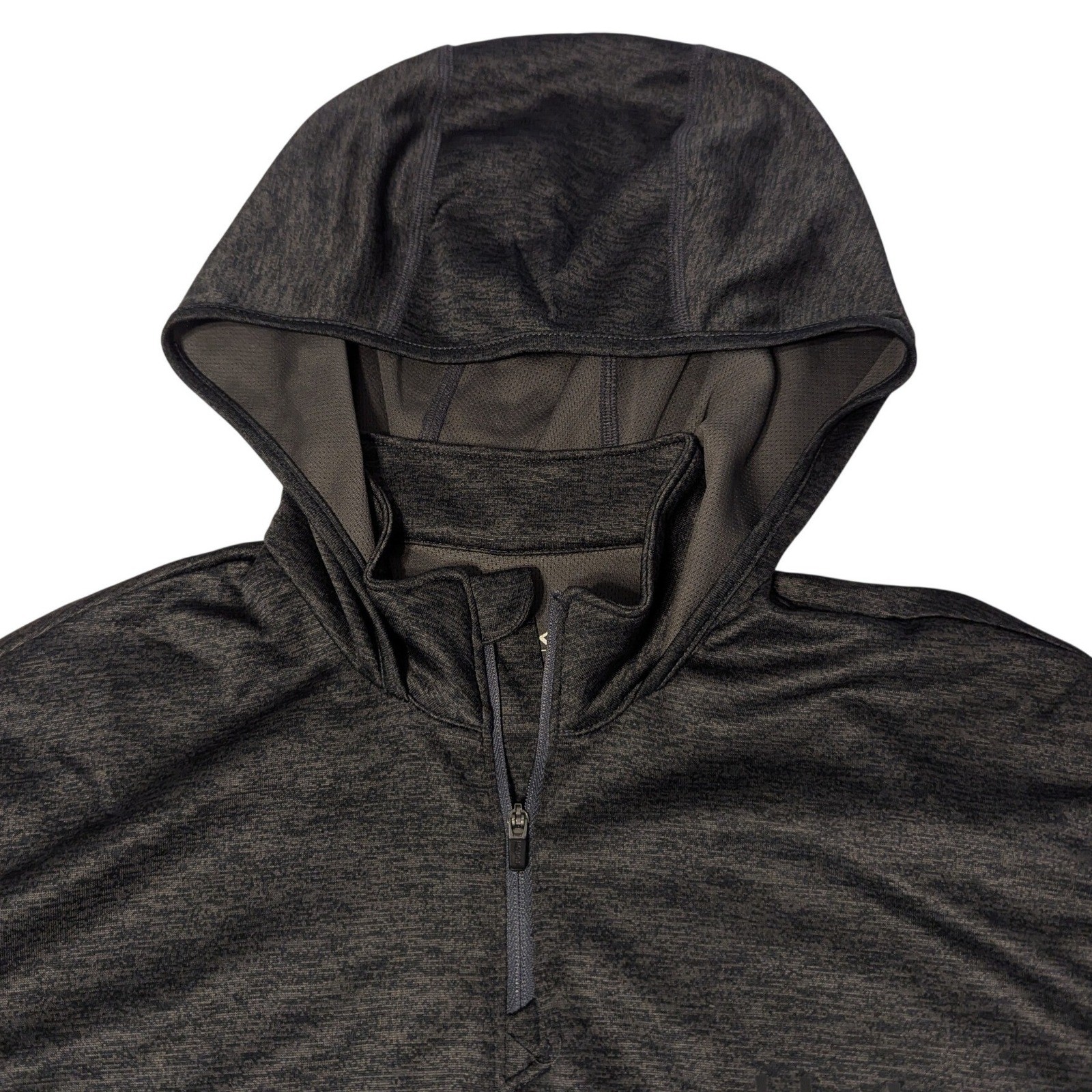Huk Men Small Icon X Coldfront Hoodie 1/4 Zip Volcanic Ash Heather Grey Fishing