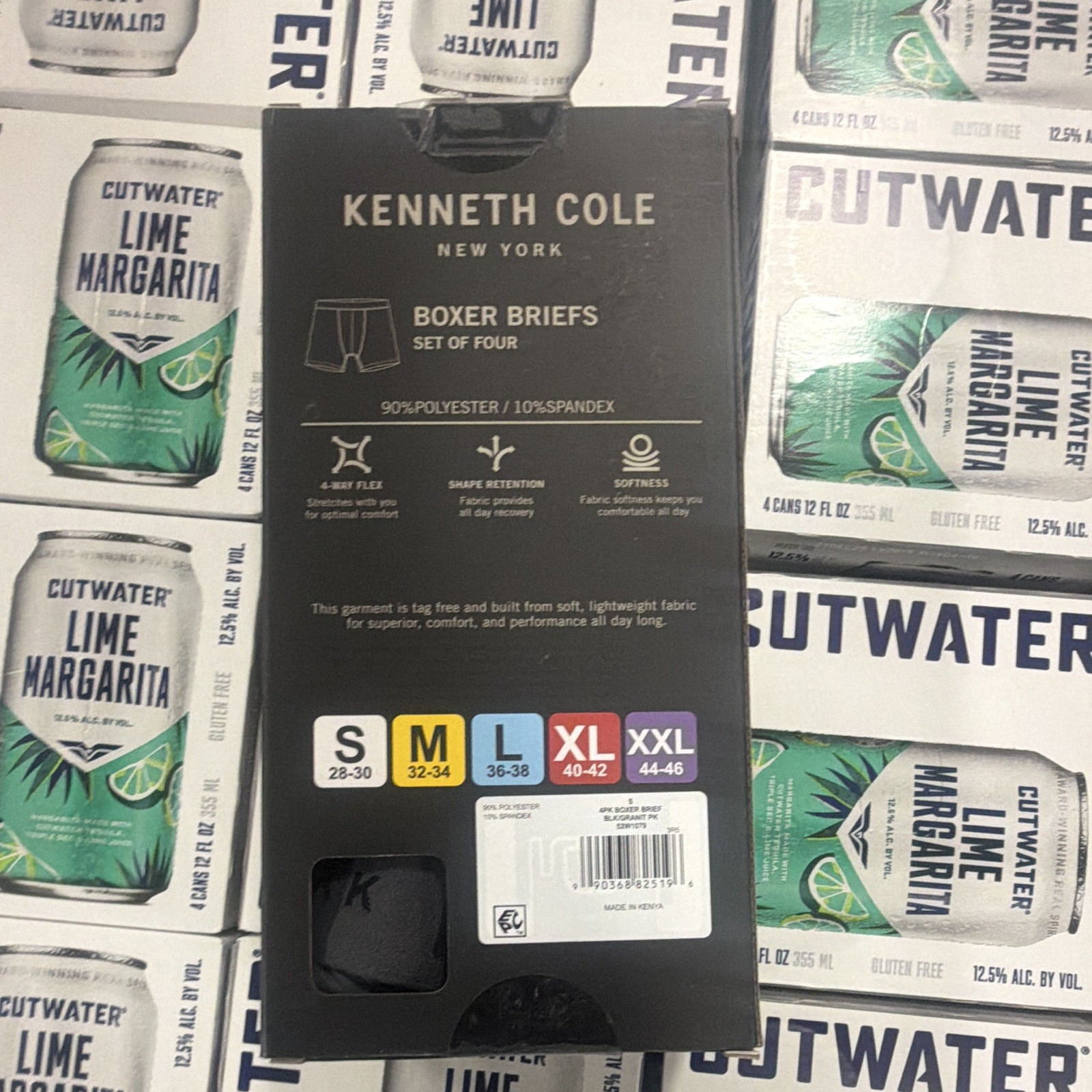 Kenneth Cole New York Men’s Flex Micro Boxer Briefs 4-Pack Black XL