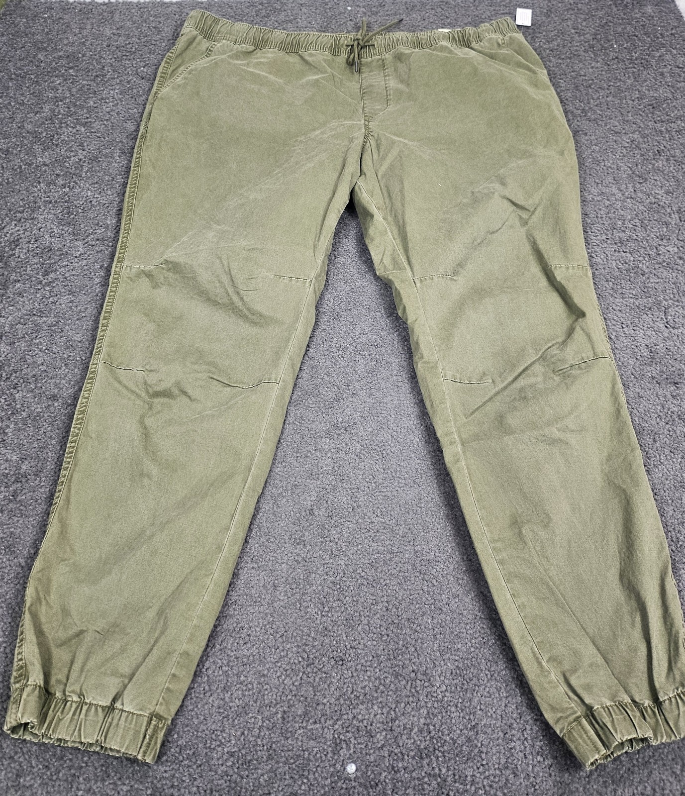 Men’s Jogger Pants Size 2XL No Boundaries 44-46 Green Twill Elastic Tapered