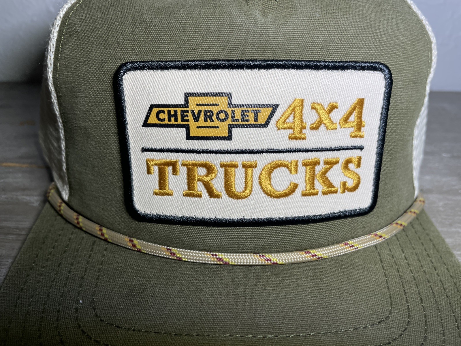 NWT Chevy Chevrolet 4X4 Truck Patch Rope Snap-Back Fits Most Trucker Hat Cap NEW