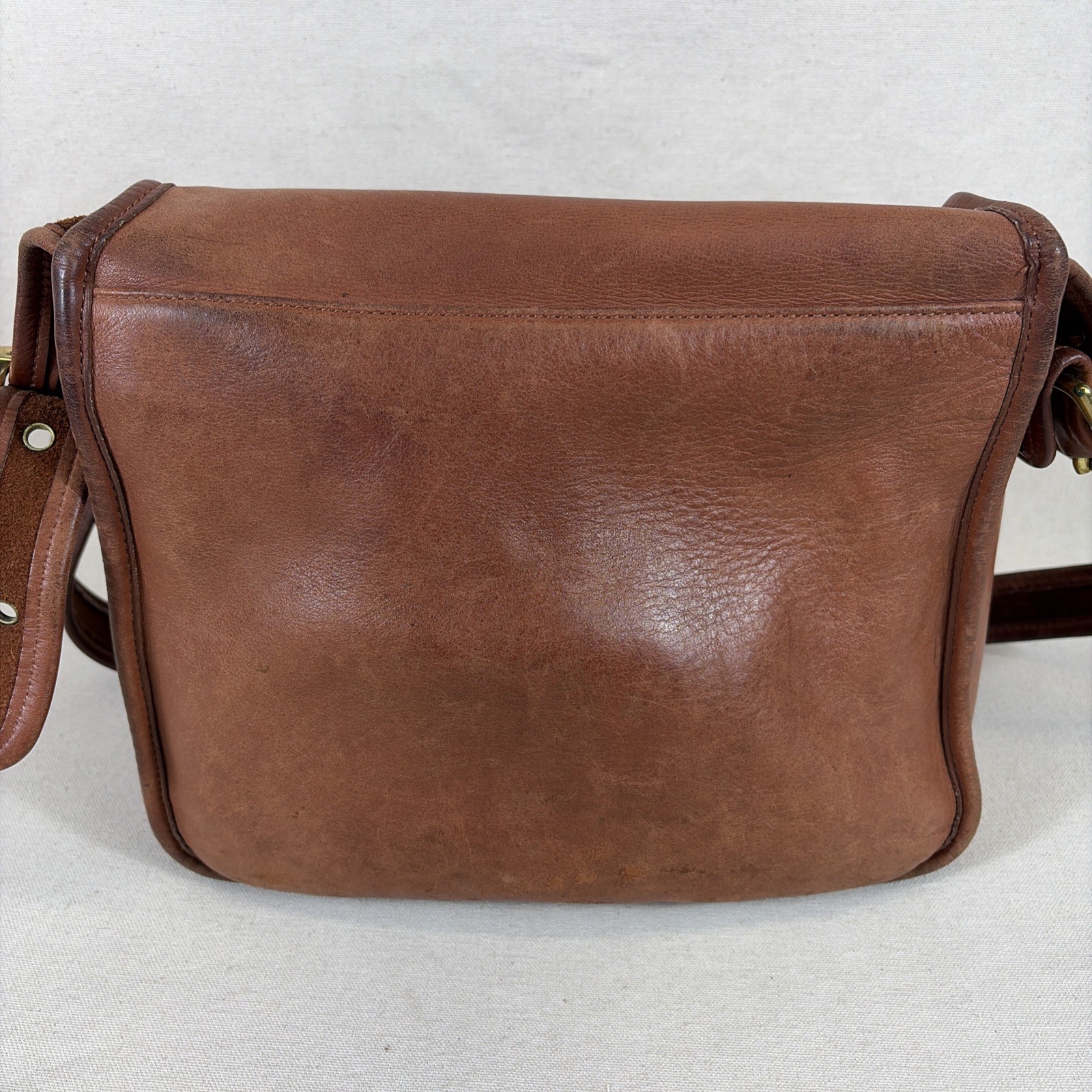 Vintage Coach Stewardess Leather Shoulder Saddle Purse Bag 9525 RARE Tan Brown