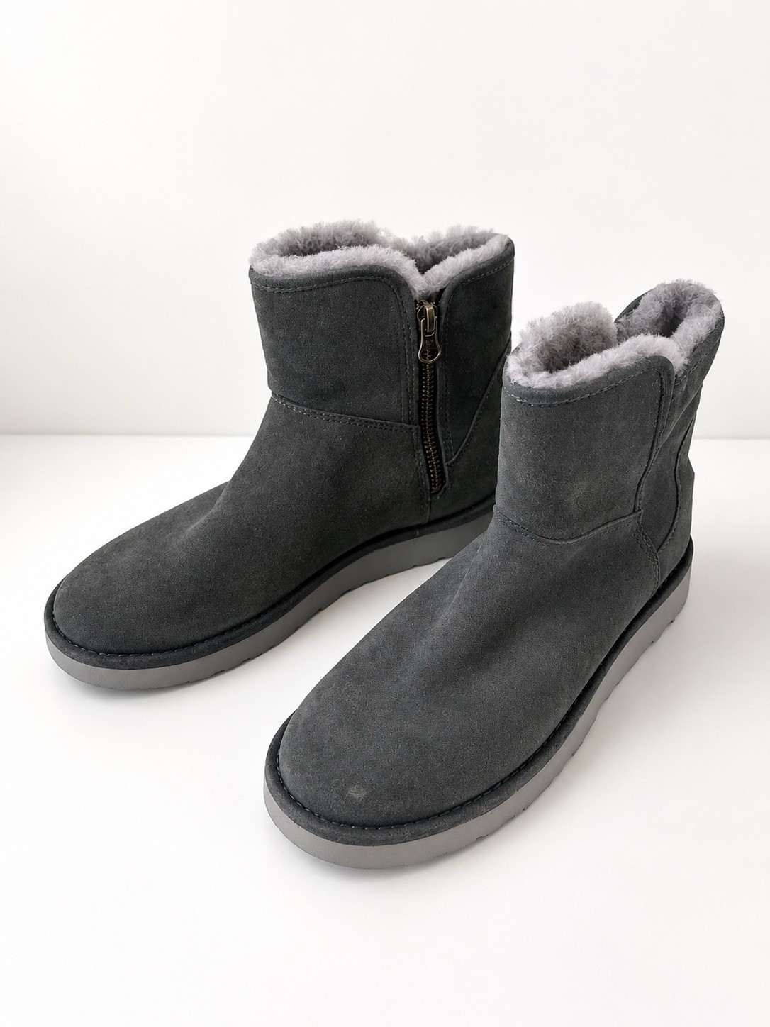 UGG Women’s Abree Mini Suede Ankle Boots In Gray / Grigio, Size 6, No Box