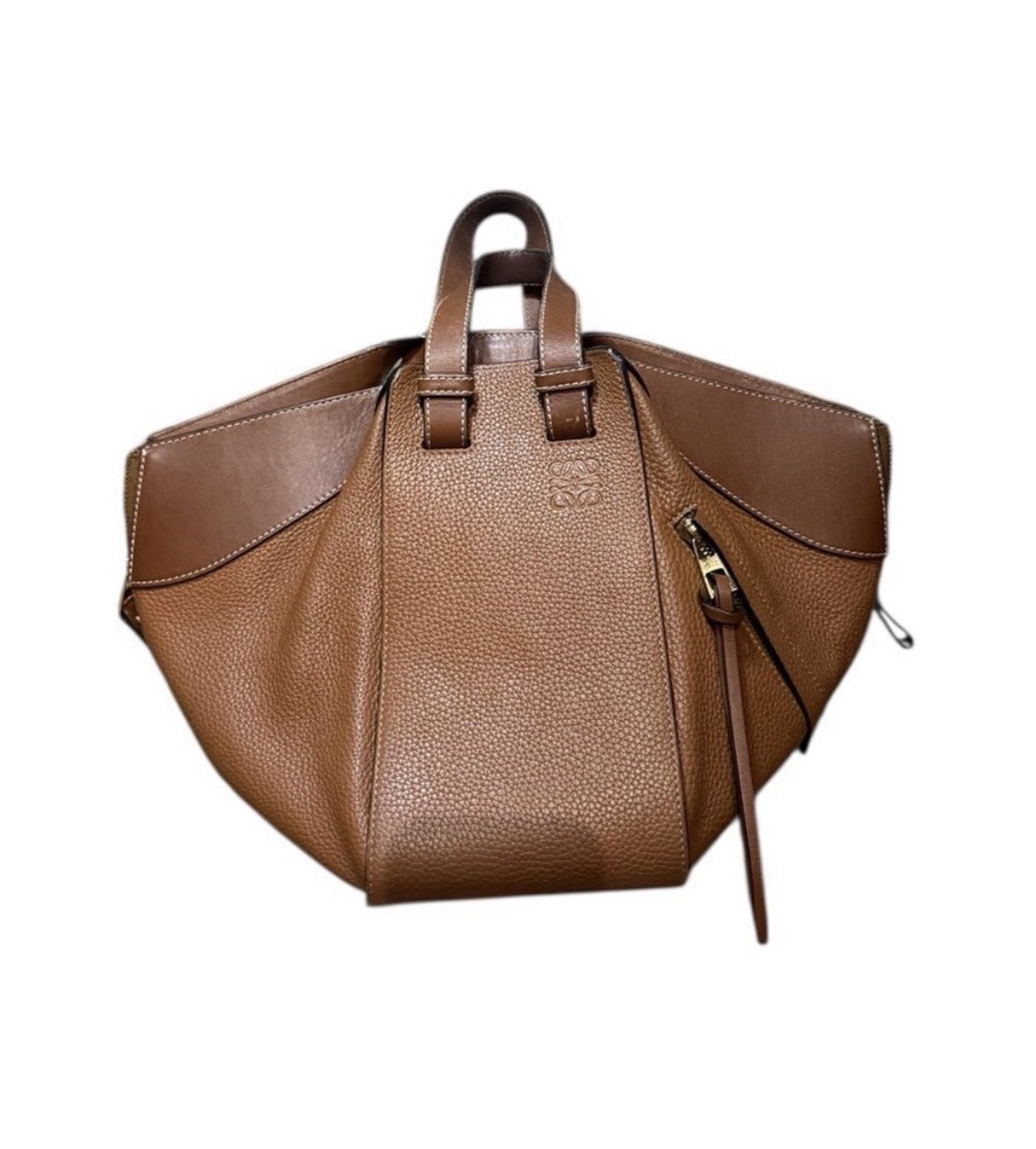 Loewe Two Tone Brown Mini Hammock Bag Auth Convertible 2way Carry