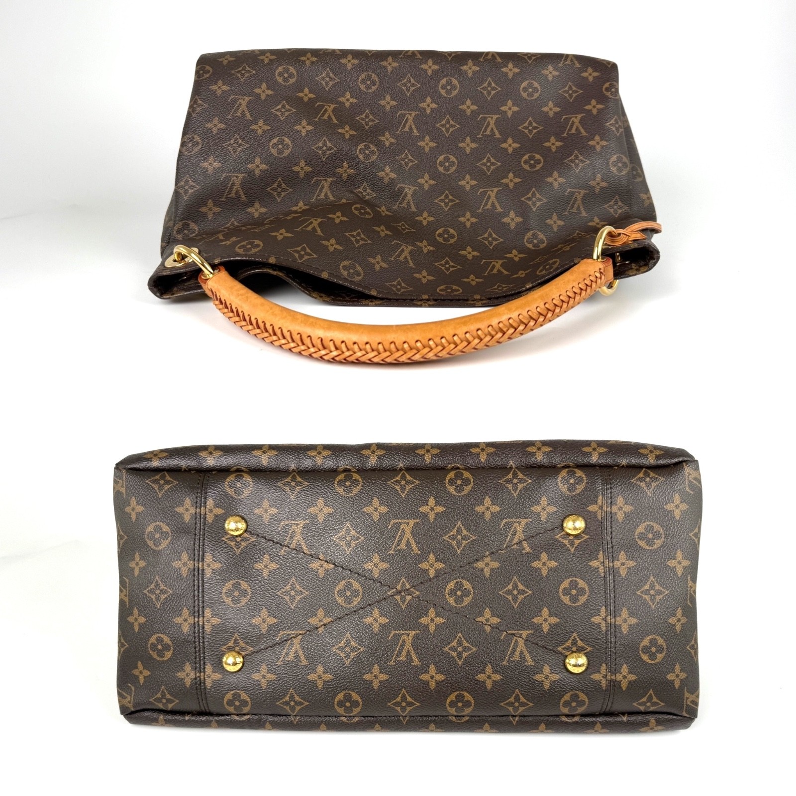 LOUIS VUITTON Artsy MM Monogram Canvas Brown Tote Shoulder Bag