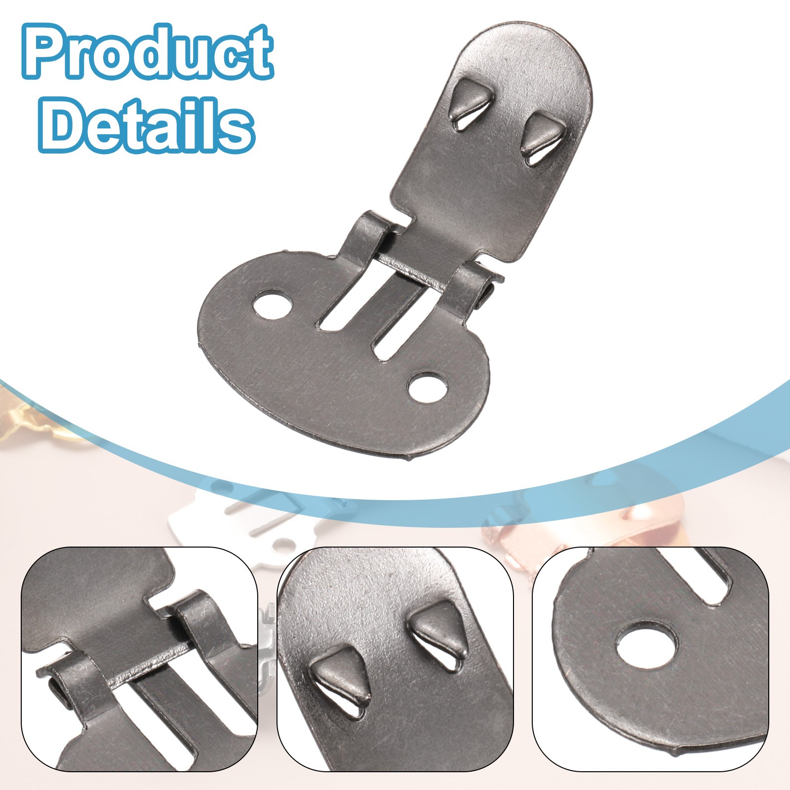 19mm x 31mm Shoe Clips Flat Blank Shoe Clips Shoe Supplies Black 10Pcs