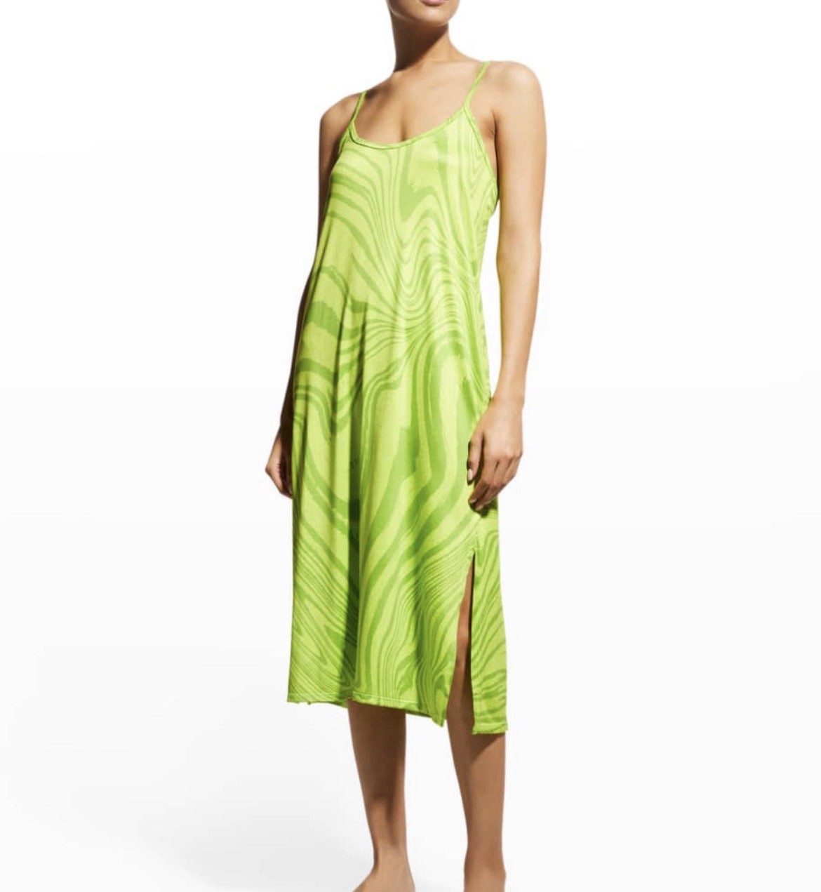 Beyond Yoga Green Marbled Racerback Spaghetti Strap Dress – Size S; NWT