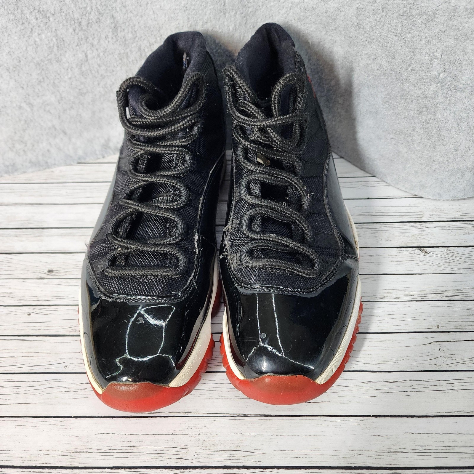 Air Jordan 11 Retro Bred Shoes Mens Size 9.5 Black Red 378037-010 Basketball OG
