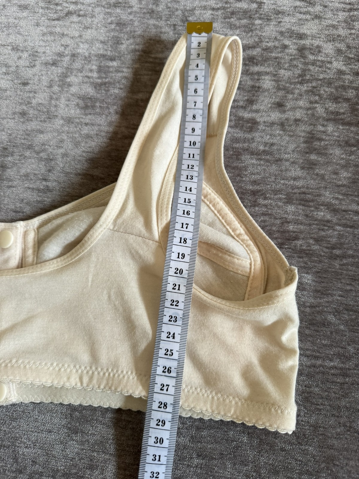 Non-Wired Soft Cup Front Fastening Bra Womens L Cream Floral Dotted Print