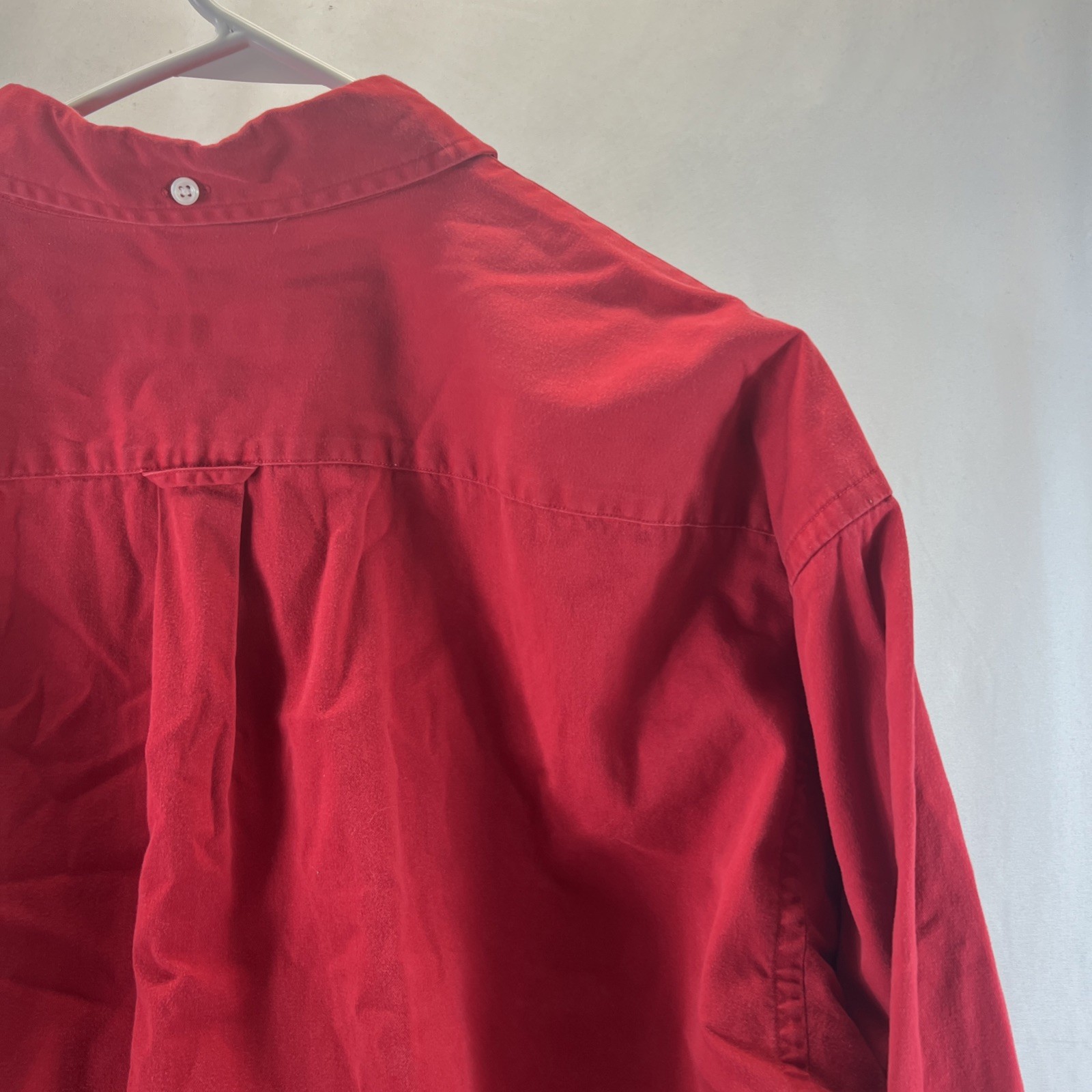 Norsport Red 100% Cotton Long Sleeve Button Down Collared Shirt Men’s Size L