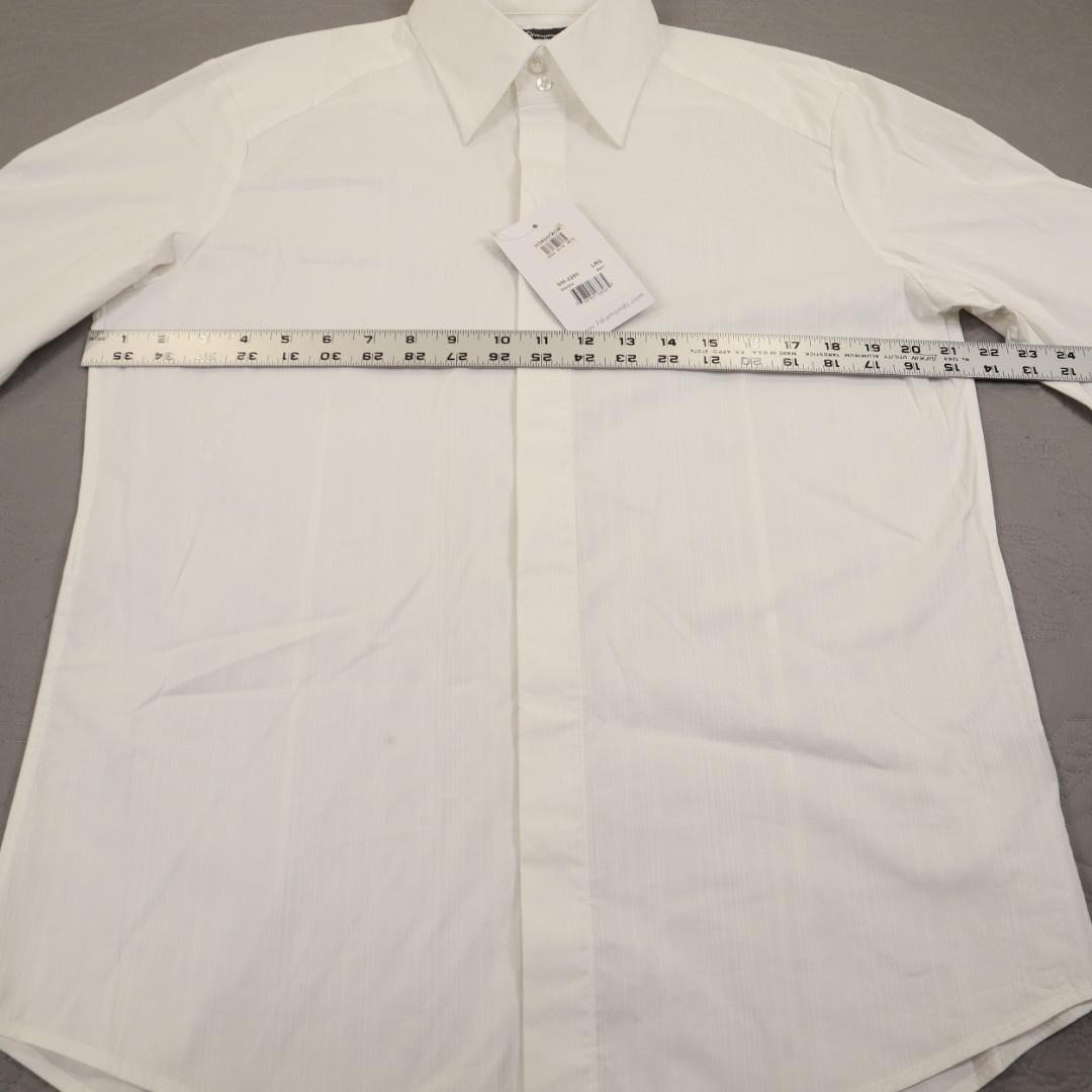 New 7 Diamonds Satellite Dress Shirt Men Large White Stripe Stretch Cotton Woven