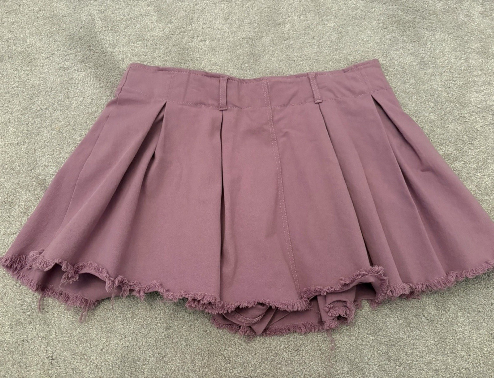 Ultra Flirt Women’s Purple Solid Pleated Fringe Short Skirt, Regular XL