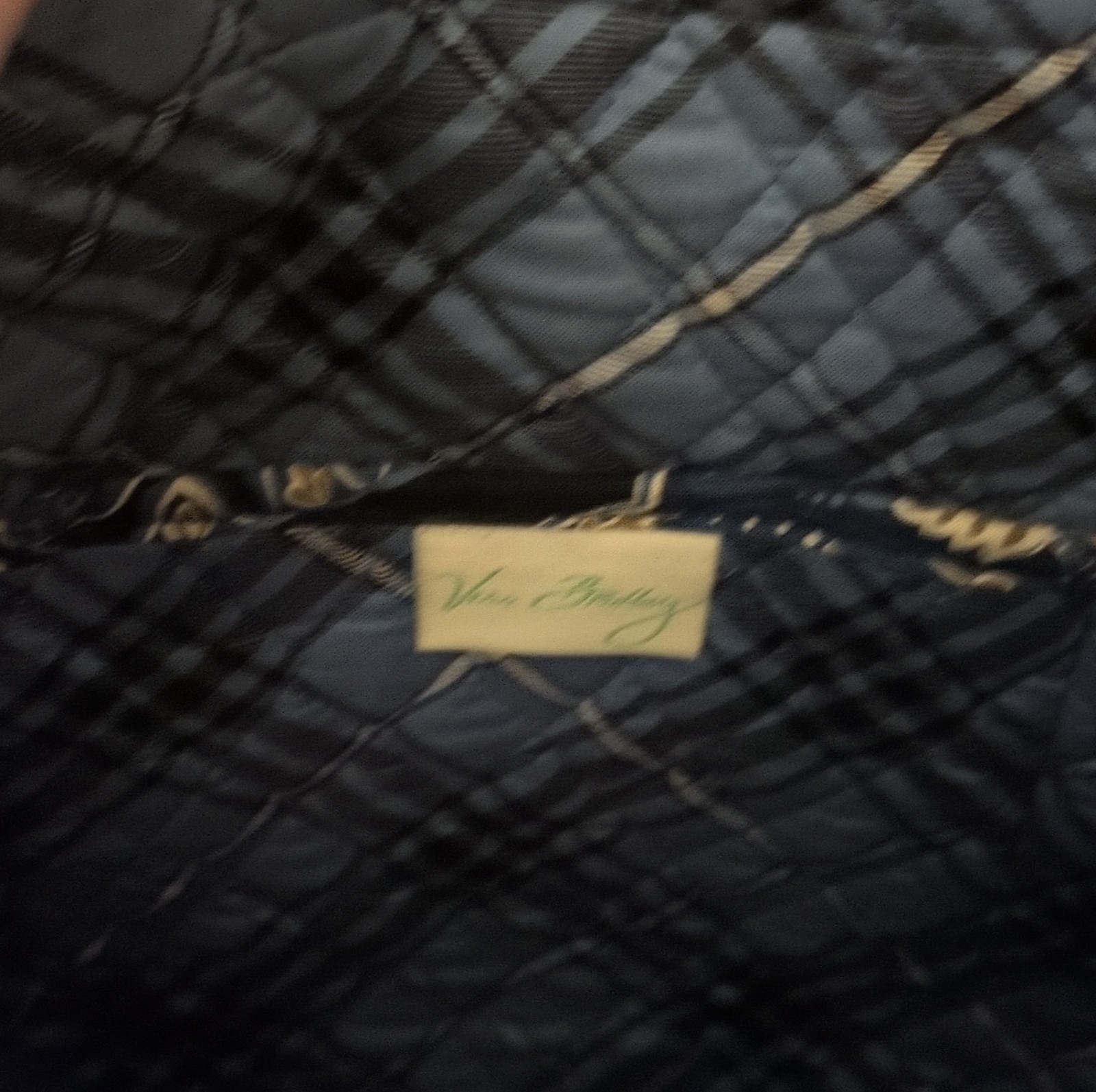 Vera Bradley Black Blue Beige Paisley Quilted Shoulder Bag for Women