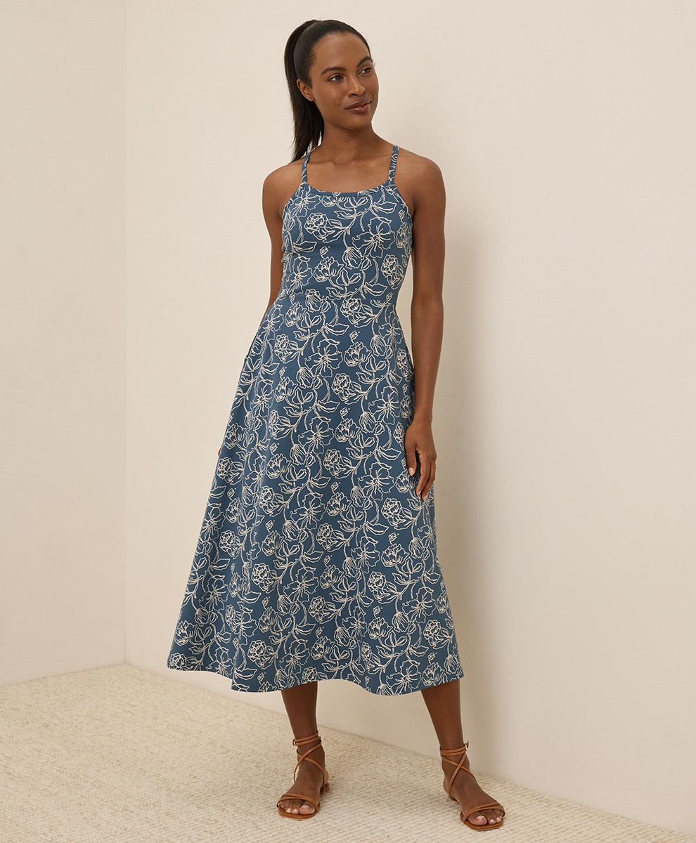 Pact Dresses Skirts Women’S Fit & Flare Midi Dress Large, Regular Looking Gla…