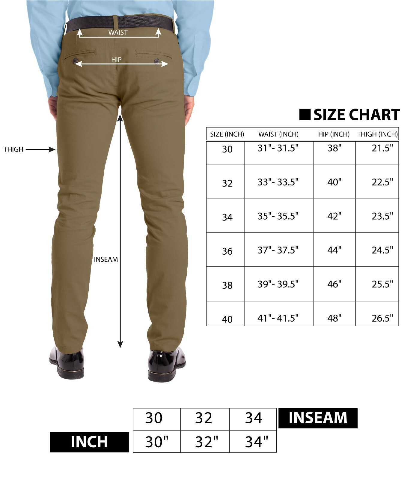 Men’s Stretch Formal Pants Slim-Fit Casual Pants –