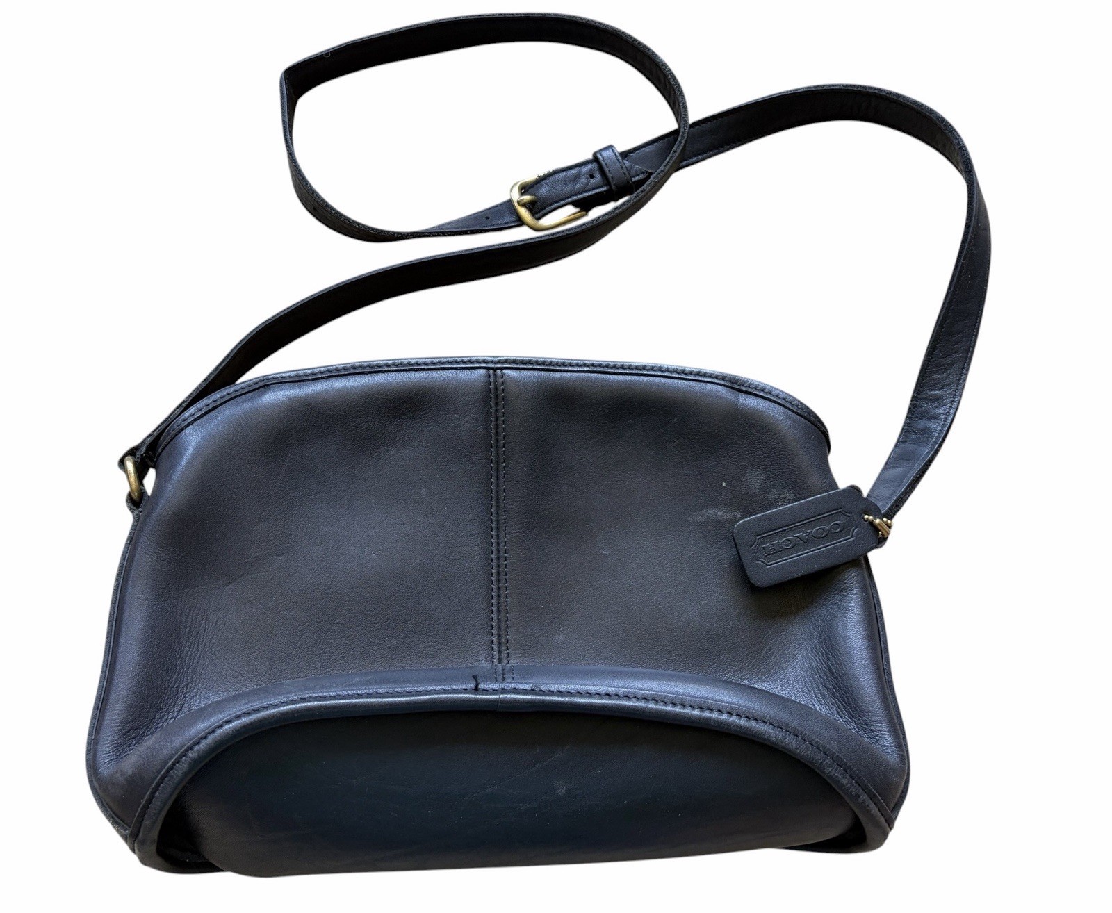 Vintage Coach Court Bag 9976 Black Leather Crossbody Purse USA Legacy Style