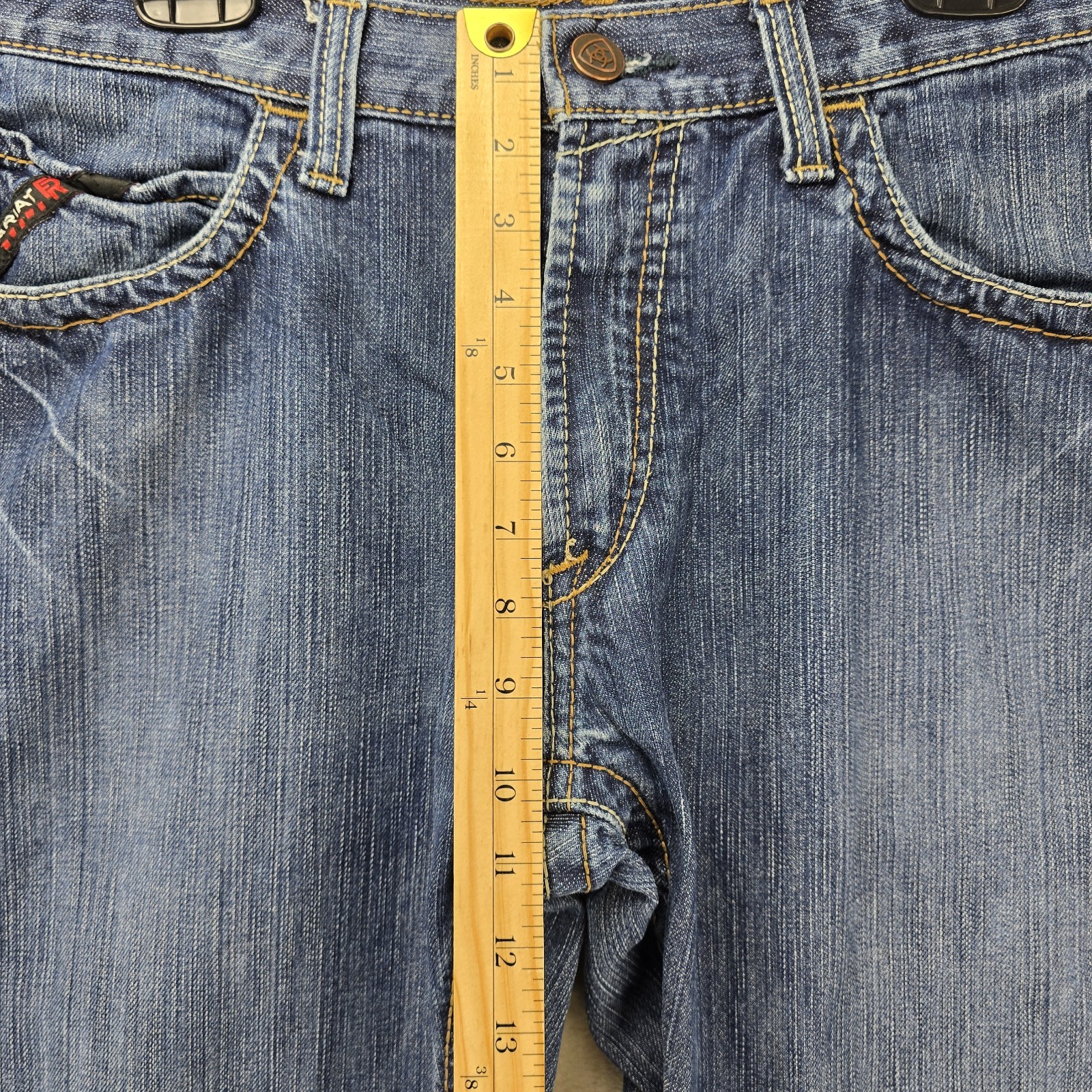 Ariat Work FR M4 Low Rise Boot Cut Jeans Mens 33×34 Blue Flame Resistant CAT 2