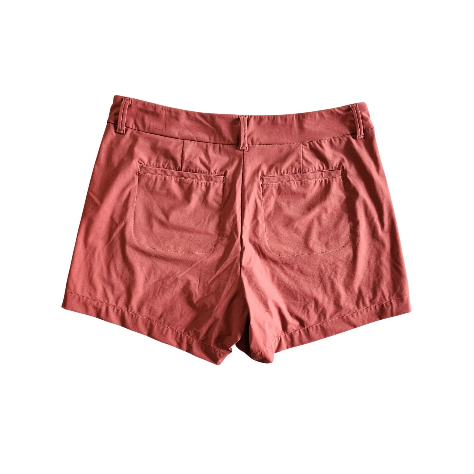 Spanx Sunshine Shorts Clay Red Technical Stretch Womens Medium Travel Golf