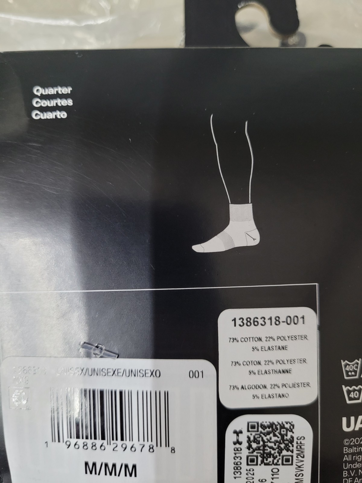 Under Armour Training Cotton Quarter Socks 6 Pair Black Arch Support Lock In Fit