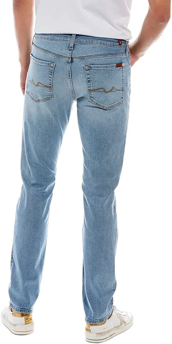 7 For All Mankind Men’s Slimmy Slim Straight Jeans Size 34 x 33 NWT Laguna Wash