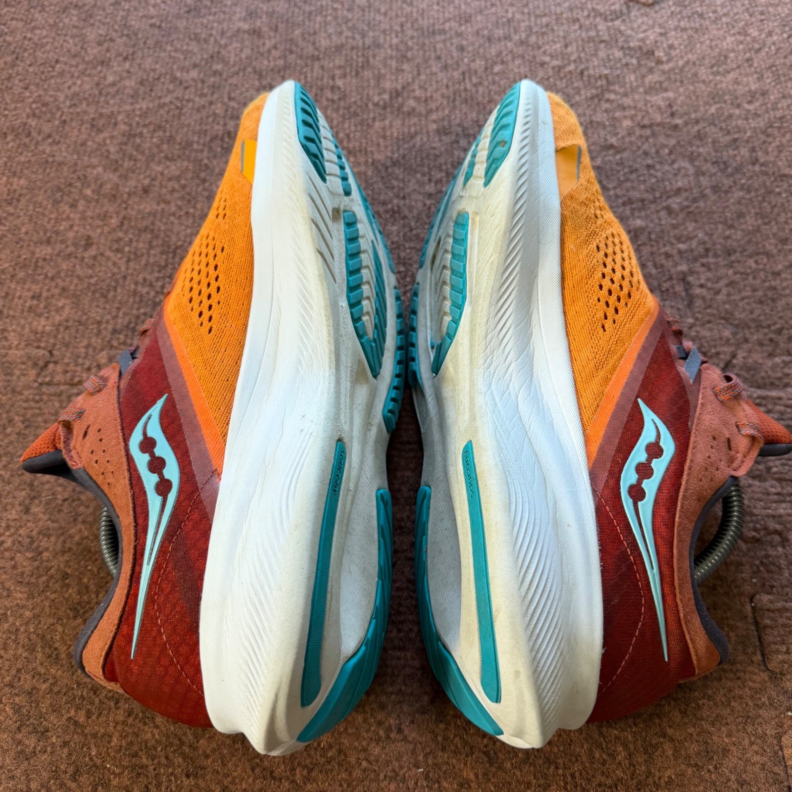 C+ Saucony Ride 15 Mens Running Shoes Orange Red PWRRUN Sneakers S20729-25 gym