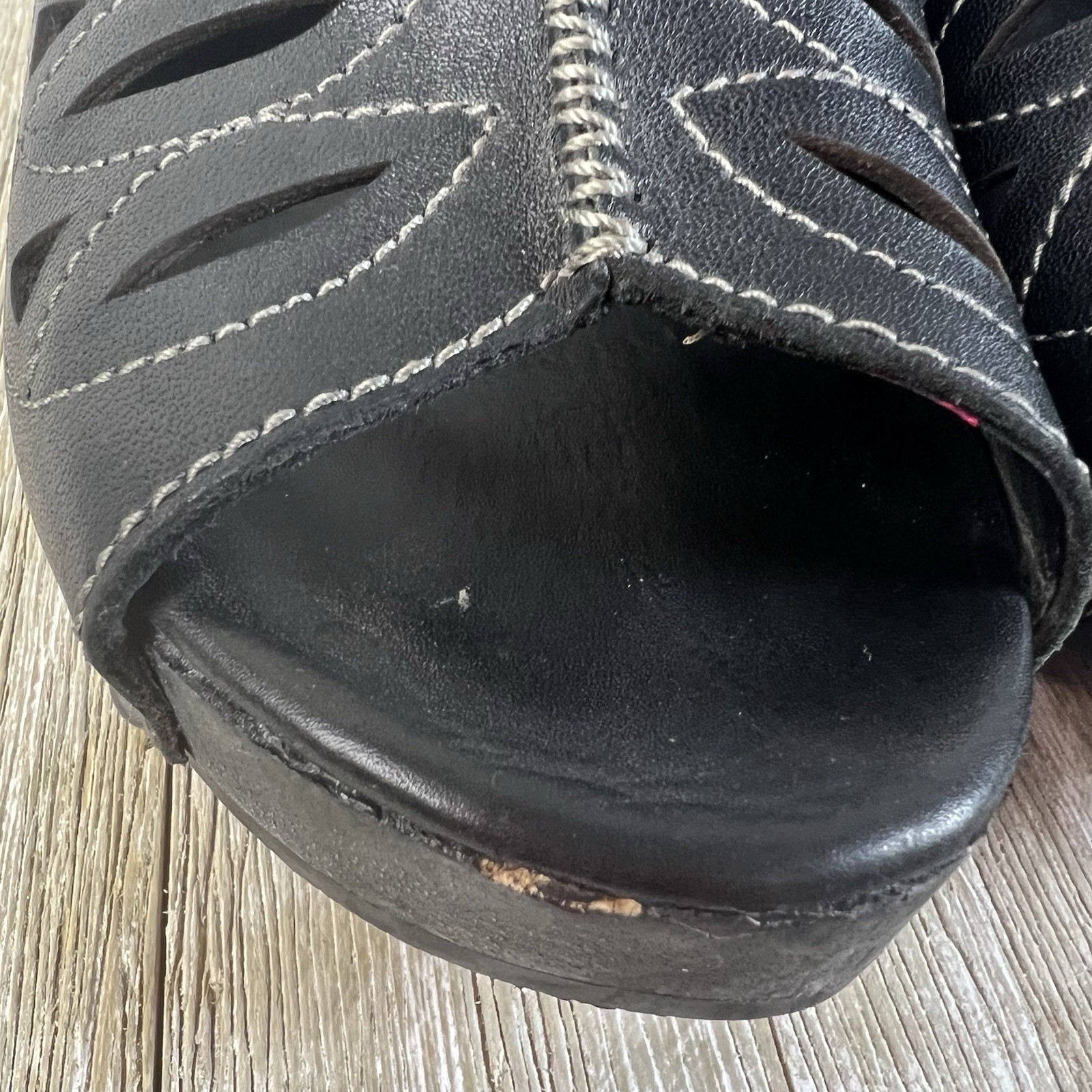 Dansko Sandals 40 Rowena Platform Slingback Boho 9.5/ 10 Black