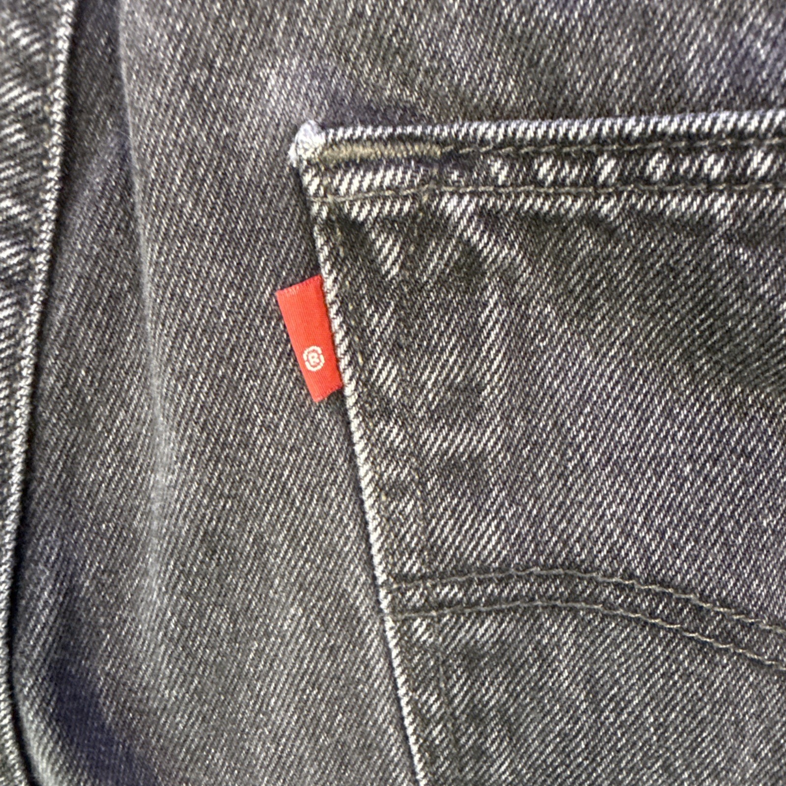 Levis 501 Original Fit Mens Jeans 36×32 Washed Black Button Fly Streetwear